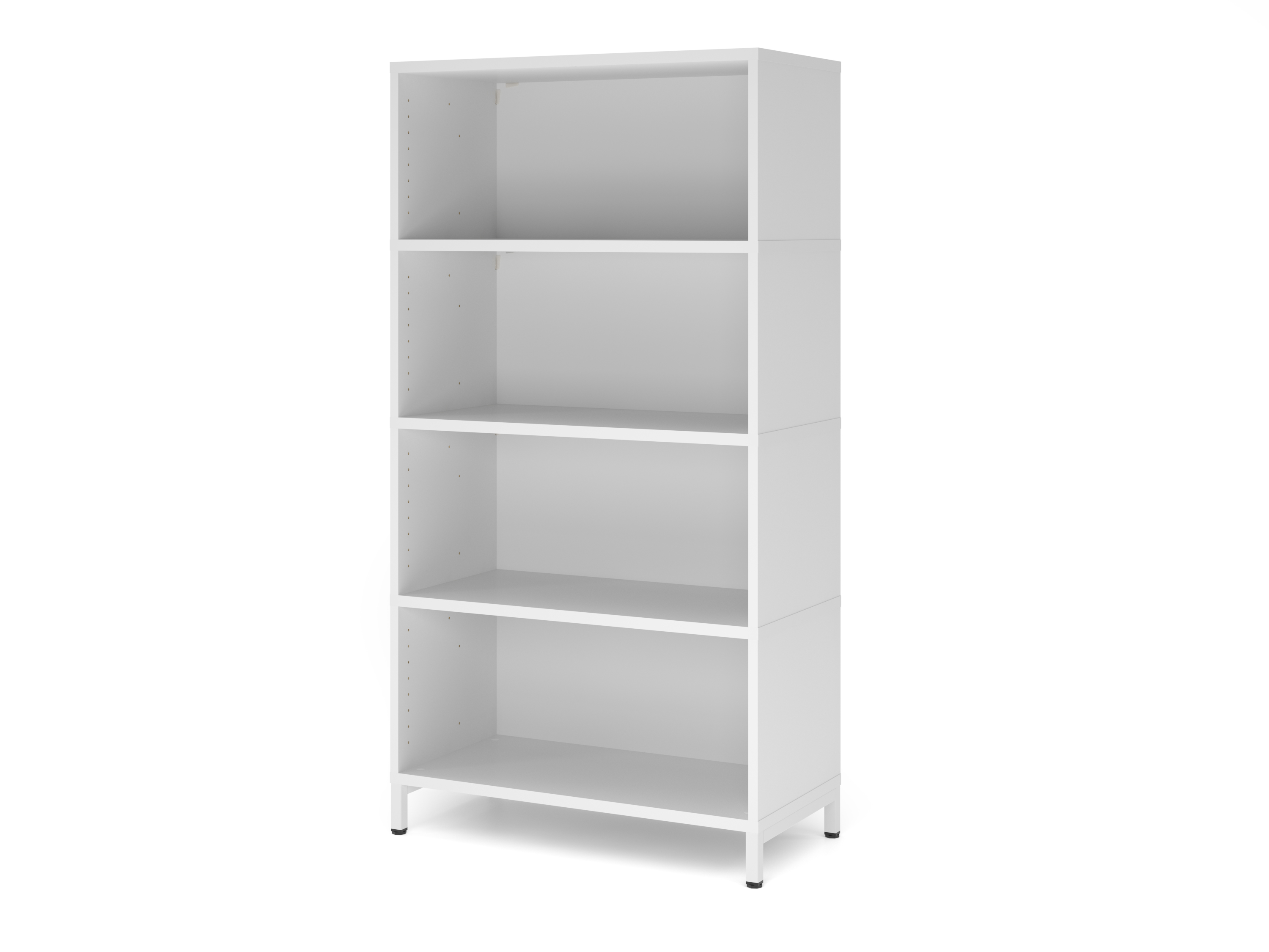 Regal, 4OH, Sockel, weiß