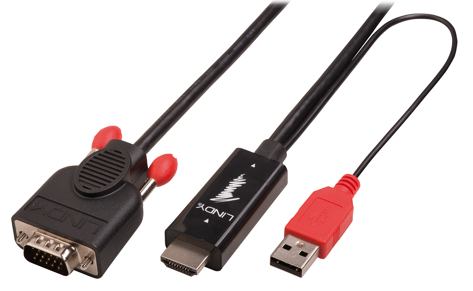 Lindy Videokabel - HD-15 (VGA) männlich zu USB, HDMI männlich