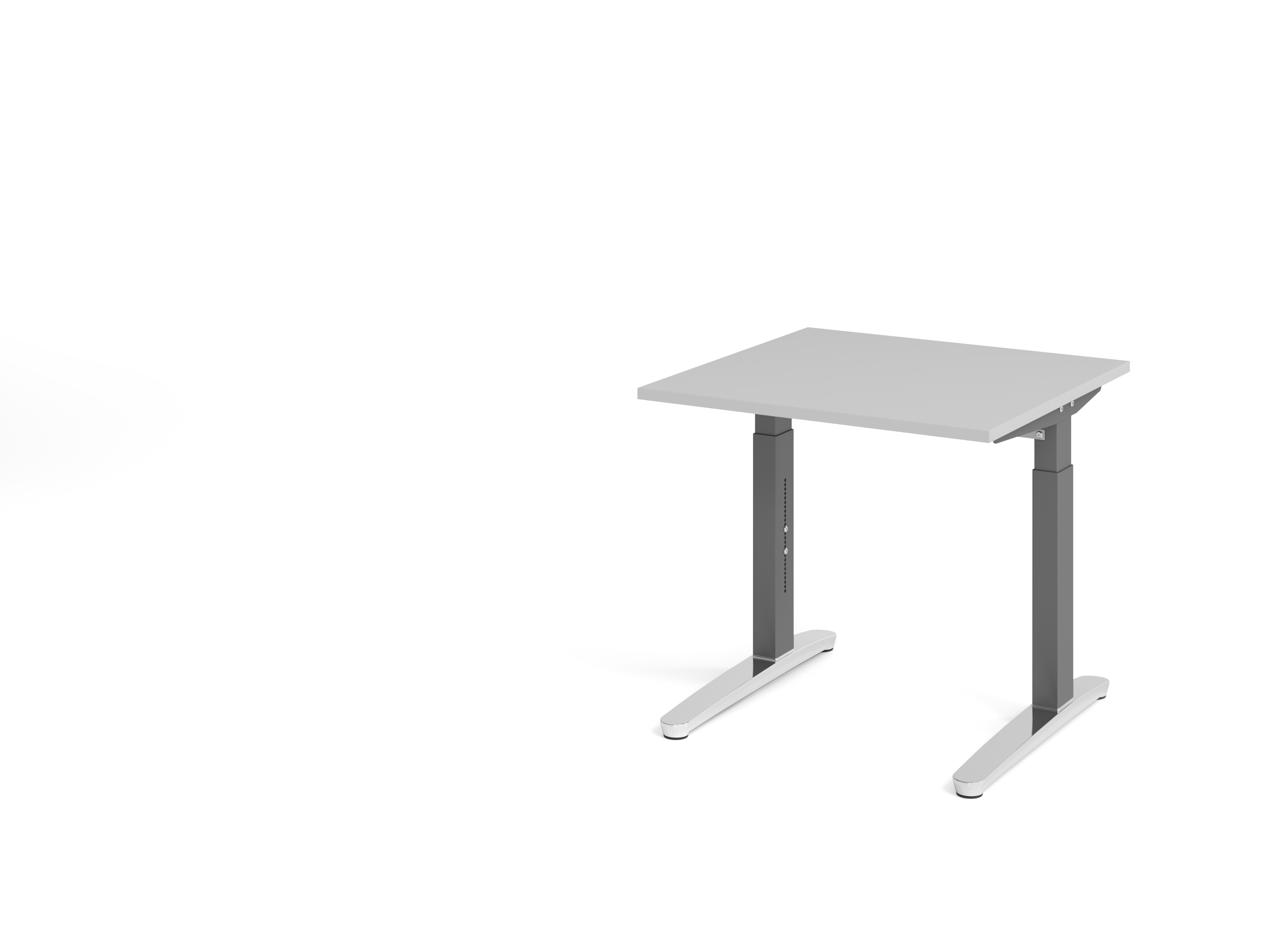 Schreibtisch C-Fuß 80x80cm Grau/GraphitPo