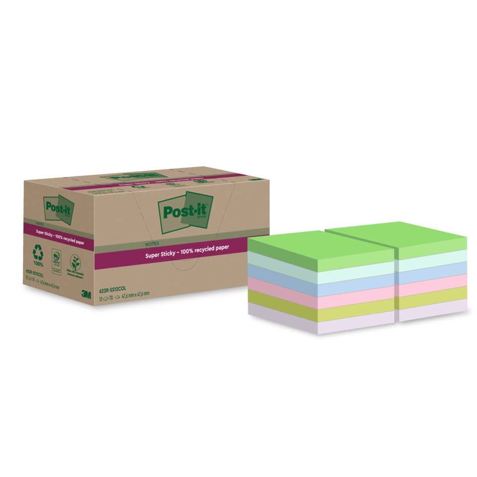 POST-IT 622 RSS12COL 47,6x47,6mm Super