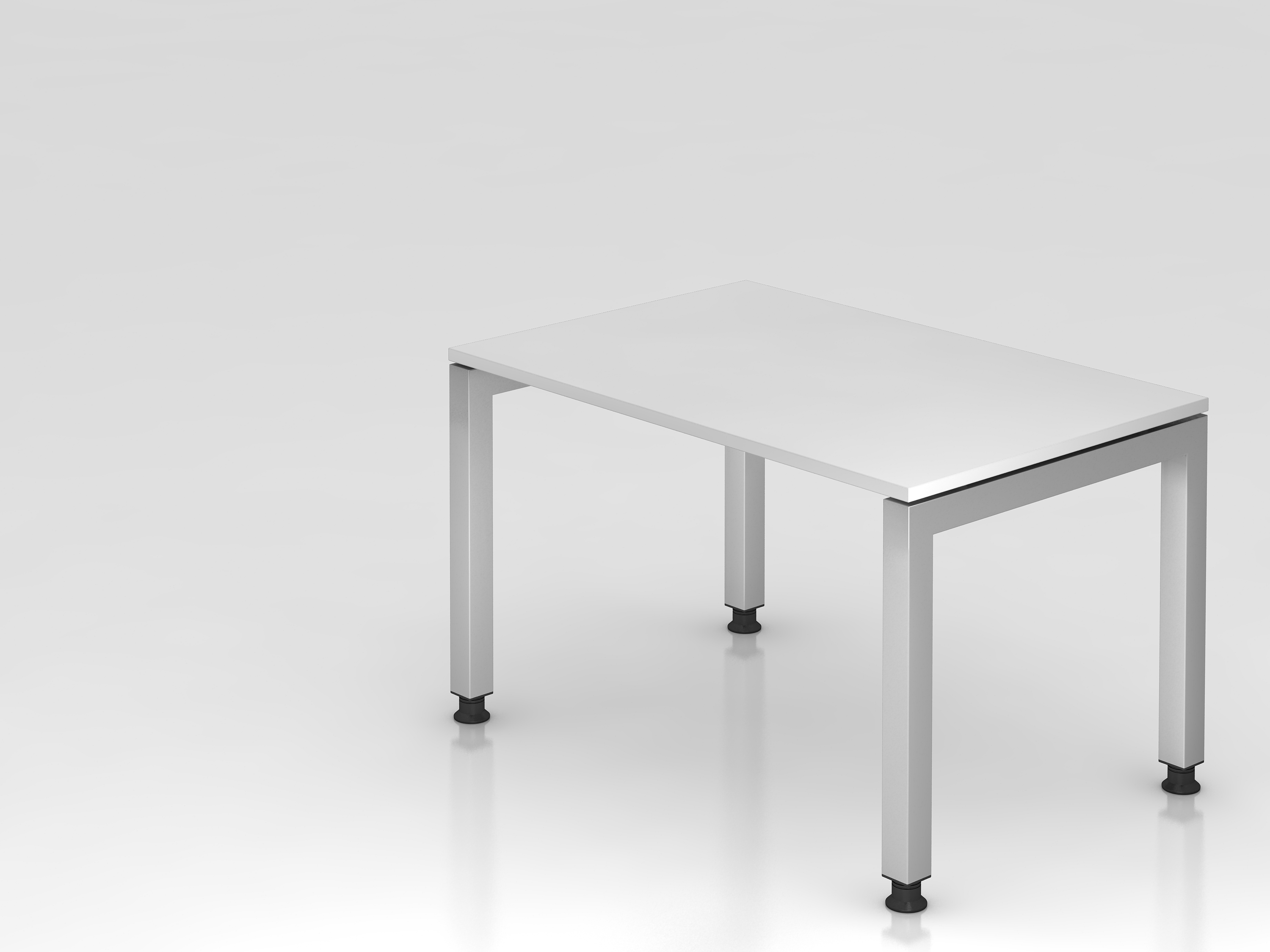 Schreibtisch U-Fuß eckig 120x80cm Weiß
