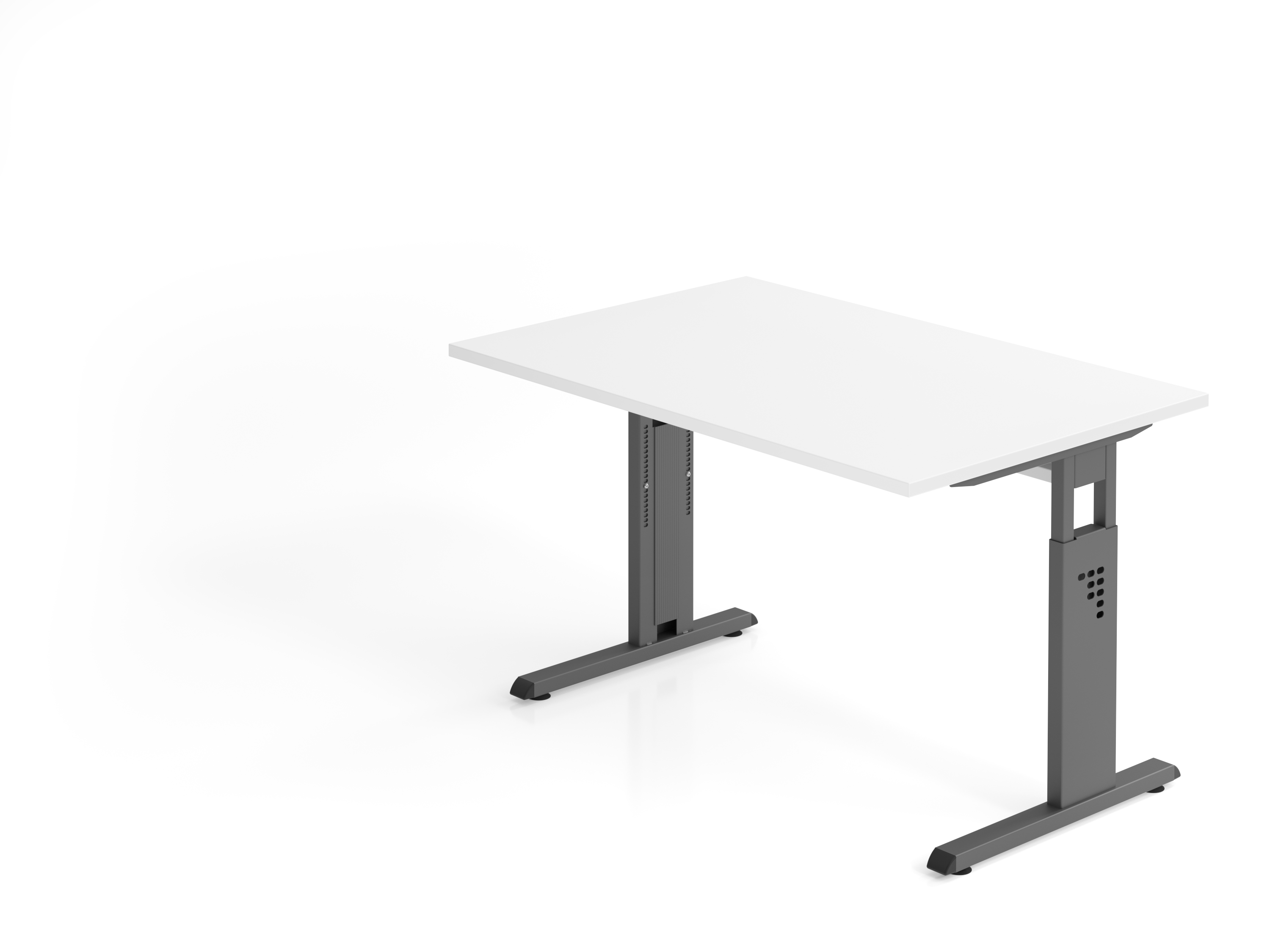 Schreibtisch C-Fuß 120x80cm Weiß/Graphit
