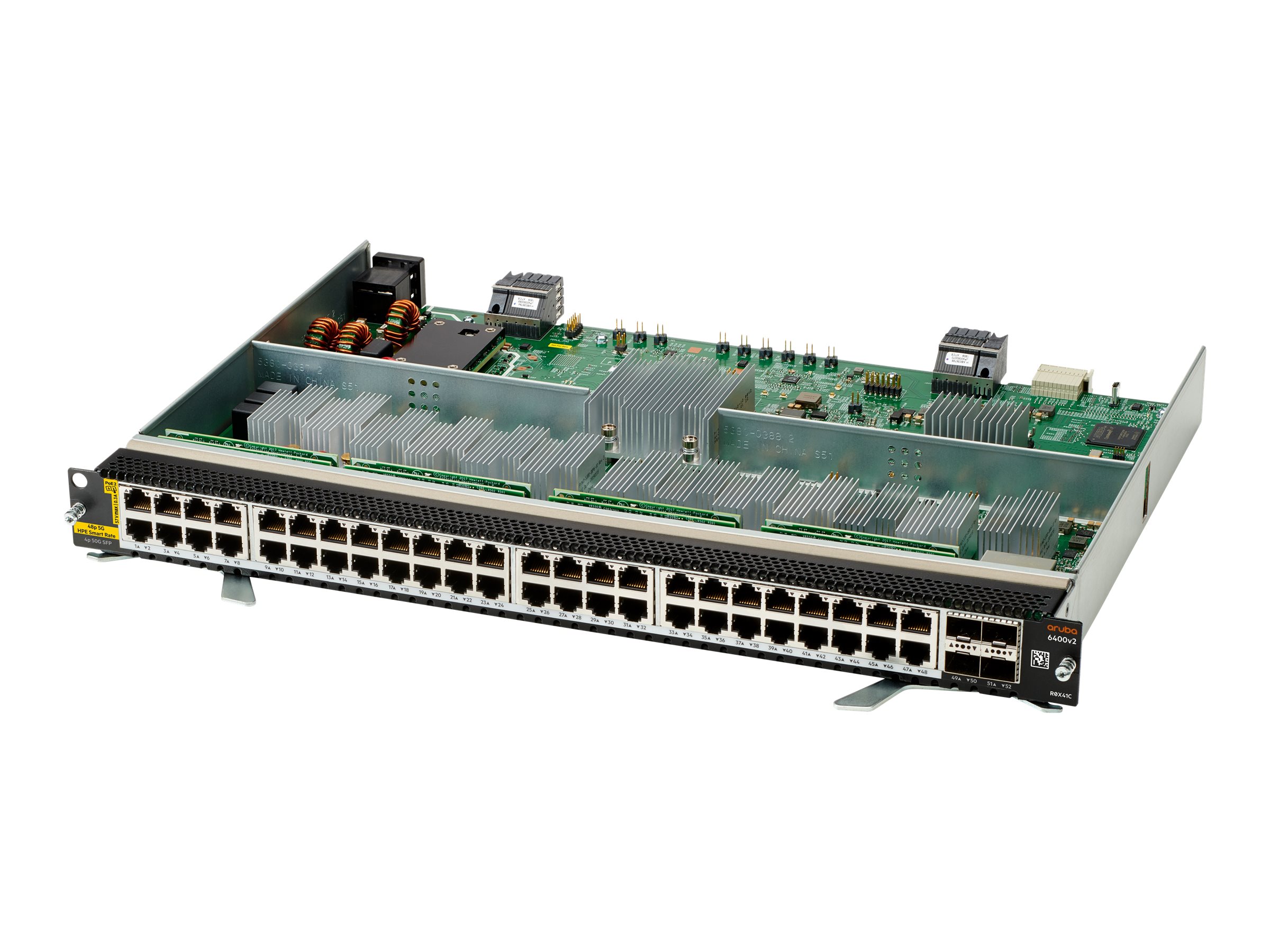 HPE Aruba 6400 48-port HPE Smart Rate 1/2.5/5GbE Class 6 PoE and 4-port SFP56 v2 Module - Switch - L3 - 48 x 1/2.5G/5G (PoE)