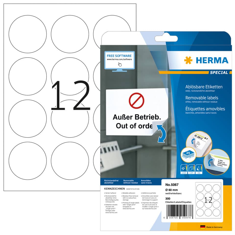 HERMA 5067  300 Stück  ablösbar