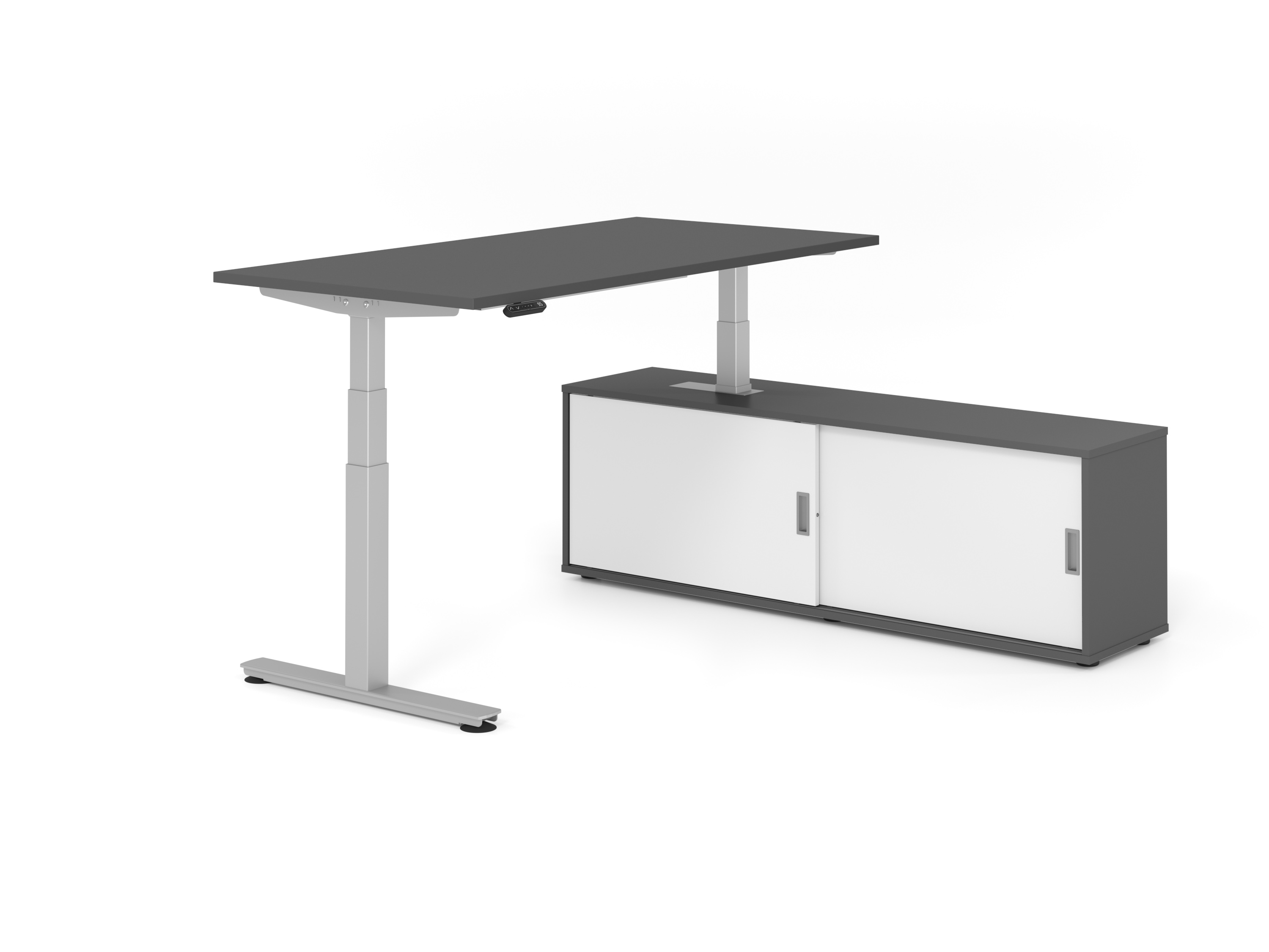 Sitz-Steh Kombi 160x80cm, Graphit/Silber