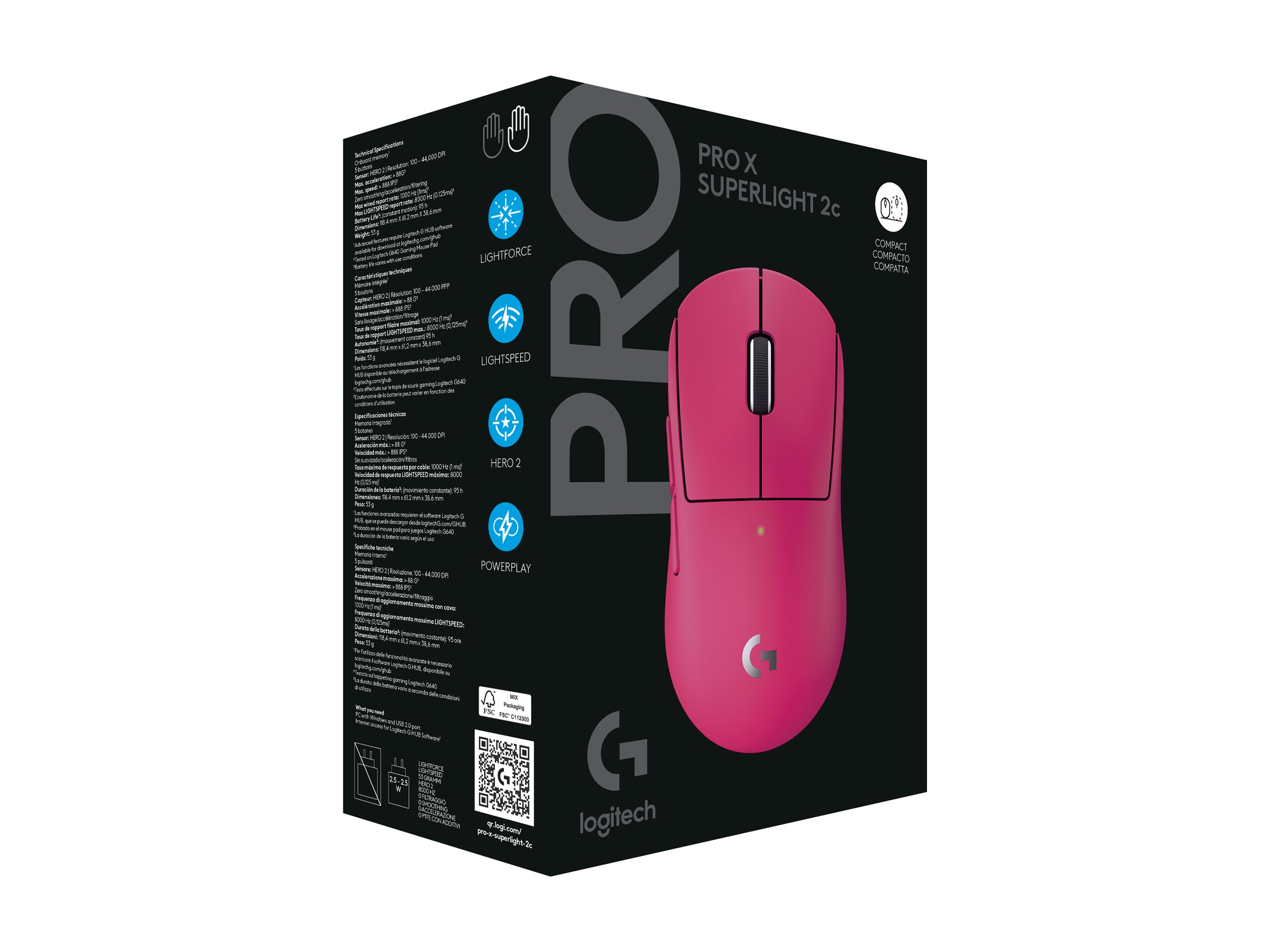 Logitech G PRO X SUPERLIGHT 2C - Maus - 5 Tasten