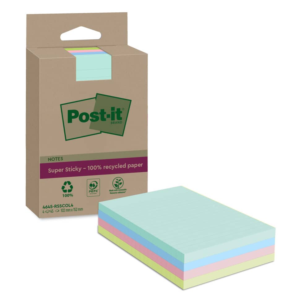 POST-IT 4645-RSSCOL4 102x152mm lin SS