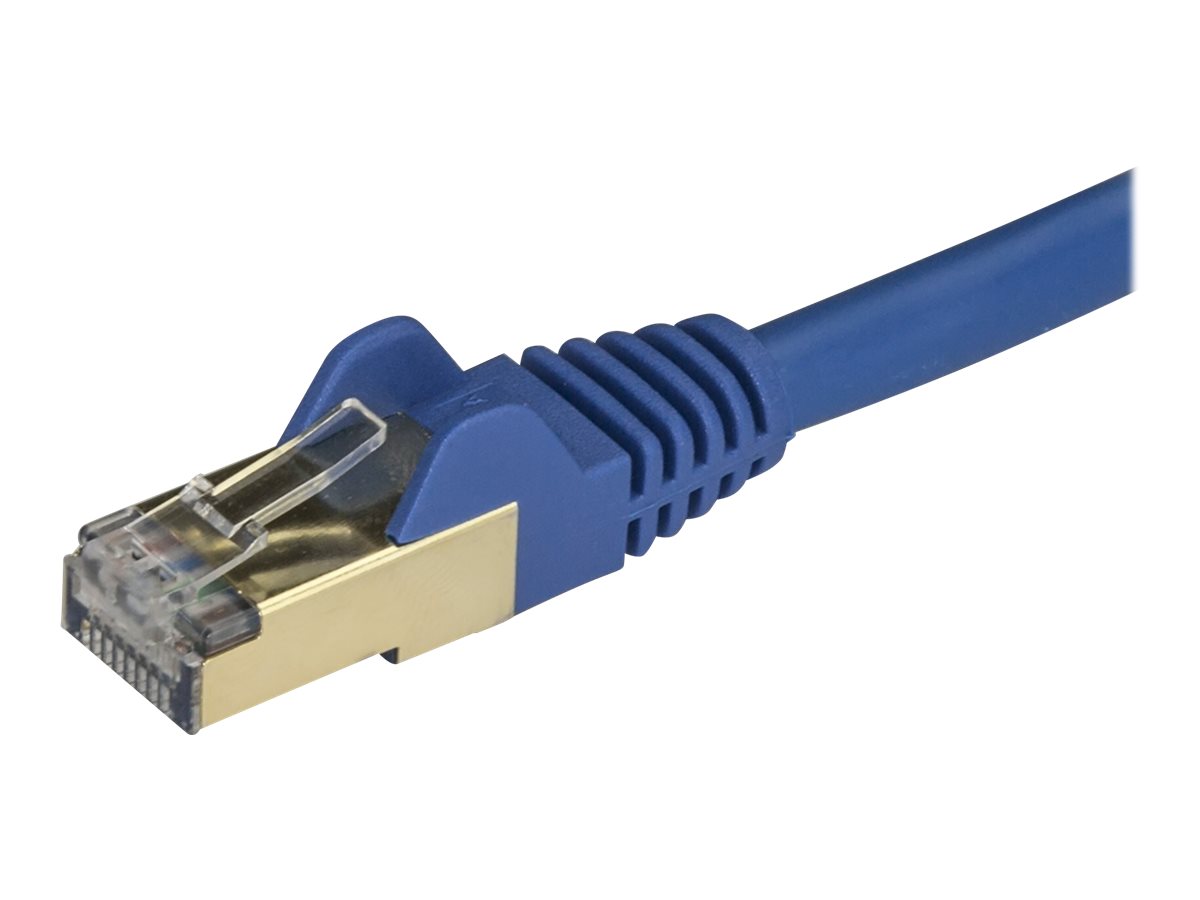 StarTech.com 2m CAT6A Ethernet Cable, 10 Gigabit Shielded Snagless RJ45 100W PoE Patch Cord, CAT 6A 10GbE STP Network Cable w/Strain Relief, Blue, Fluke Tested/UL Certified Wiring/TIA - Category 6A - 26AWG (6ASPAT2MBL)