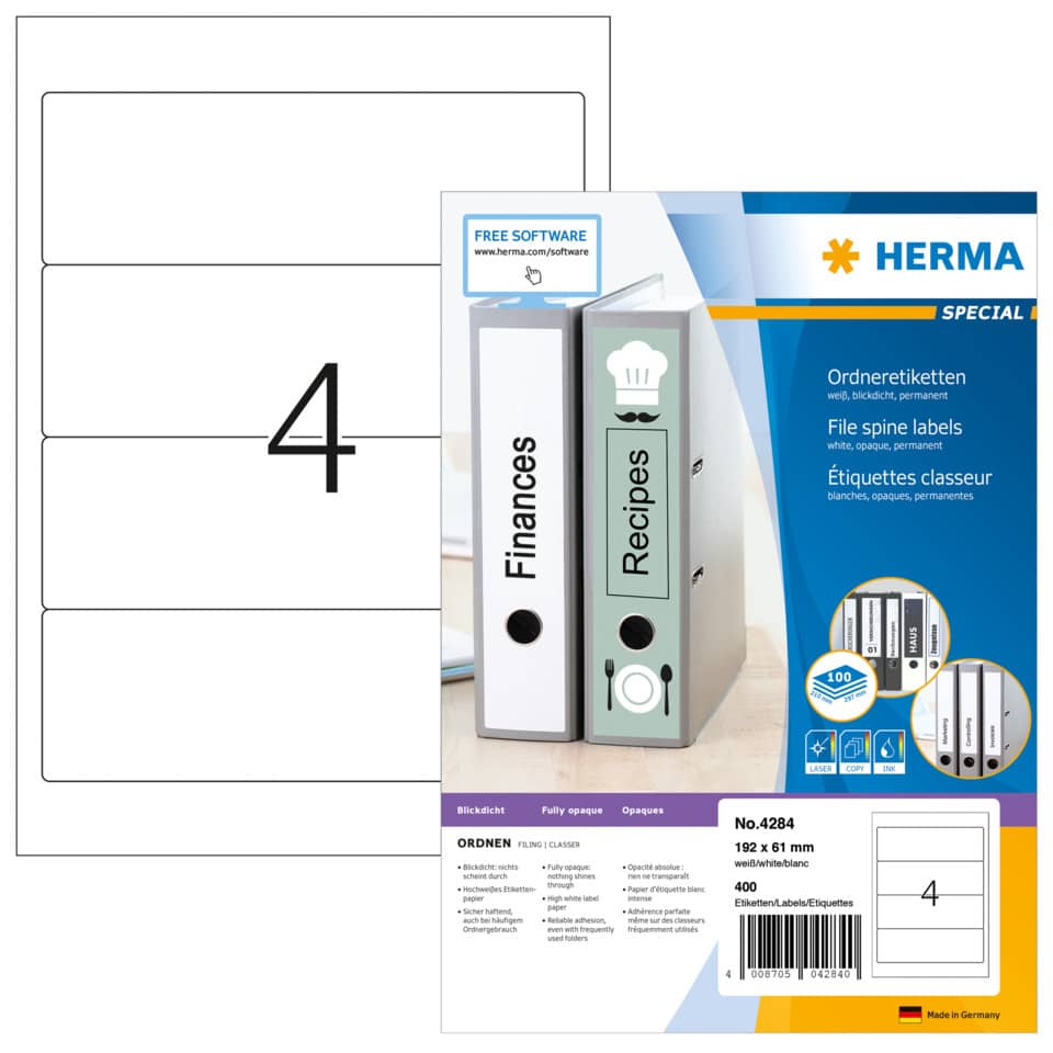 HERMA 4284 breit/kurz permanent haftend
