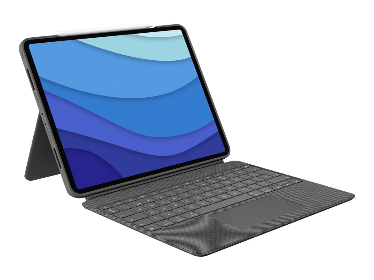 Logitech Combo Touch - Tastatur und Foliohülle - mit Trackpad - hintergrundbeleuchtet - Apple Smart connector - QWERTY - Spanisch - Oxford Gray - für Apple 12.9-inch iPad Pro (5. Generation)