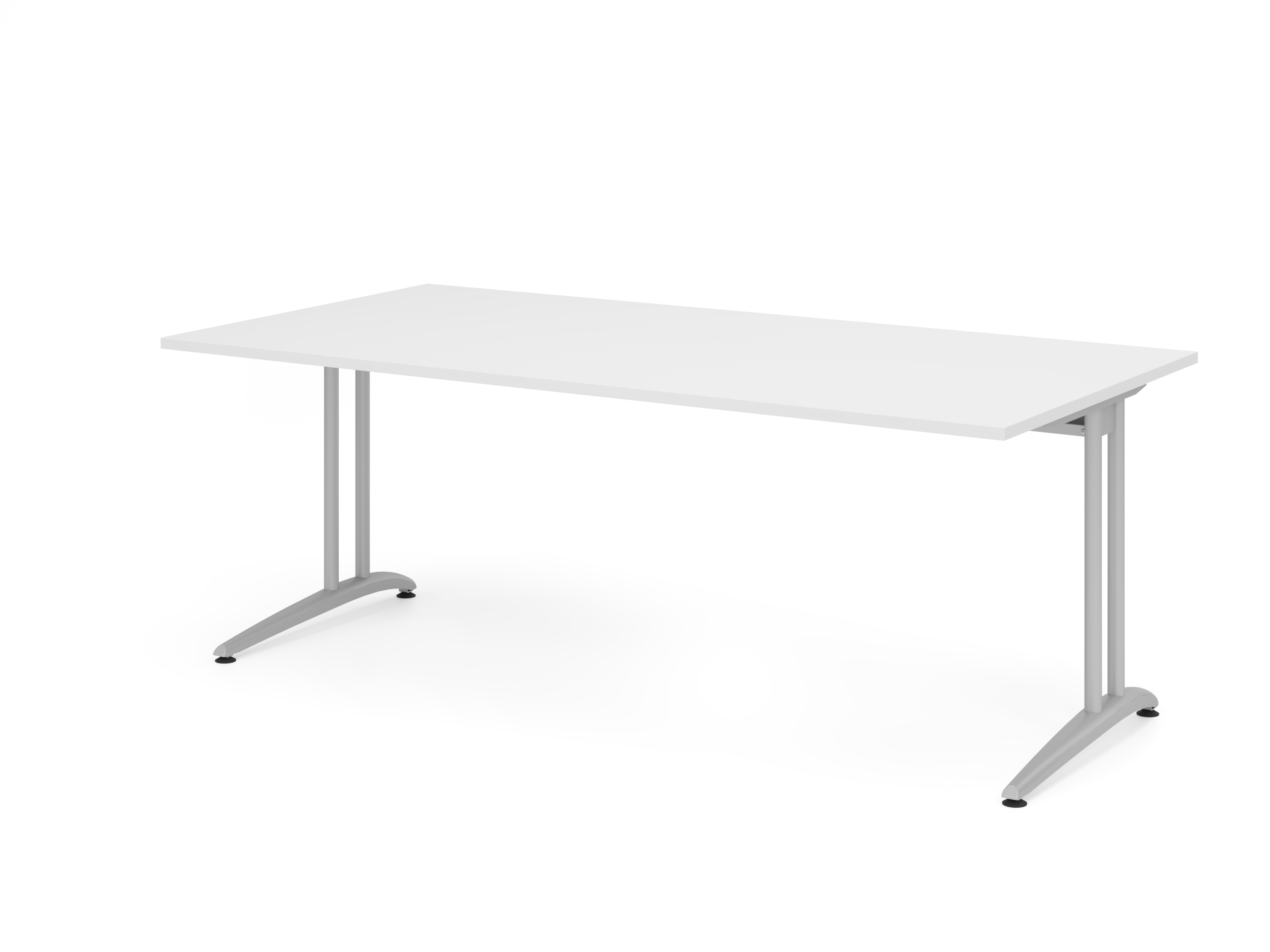 Schreibtisch C-Fuß 200x100cm Weiß