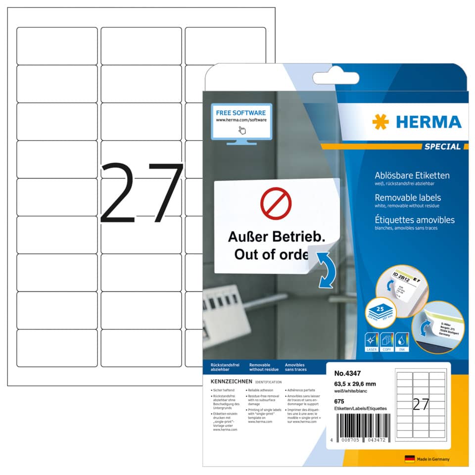HERMA 4347 675 Stück ablösbar