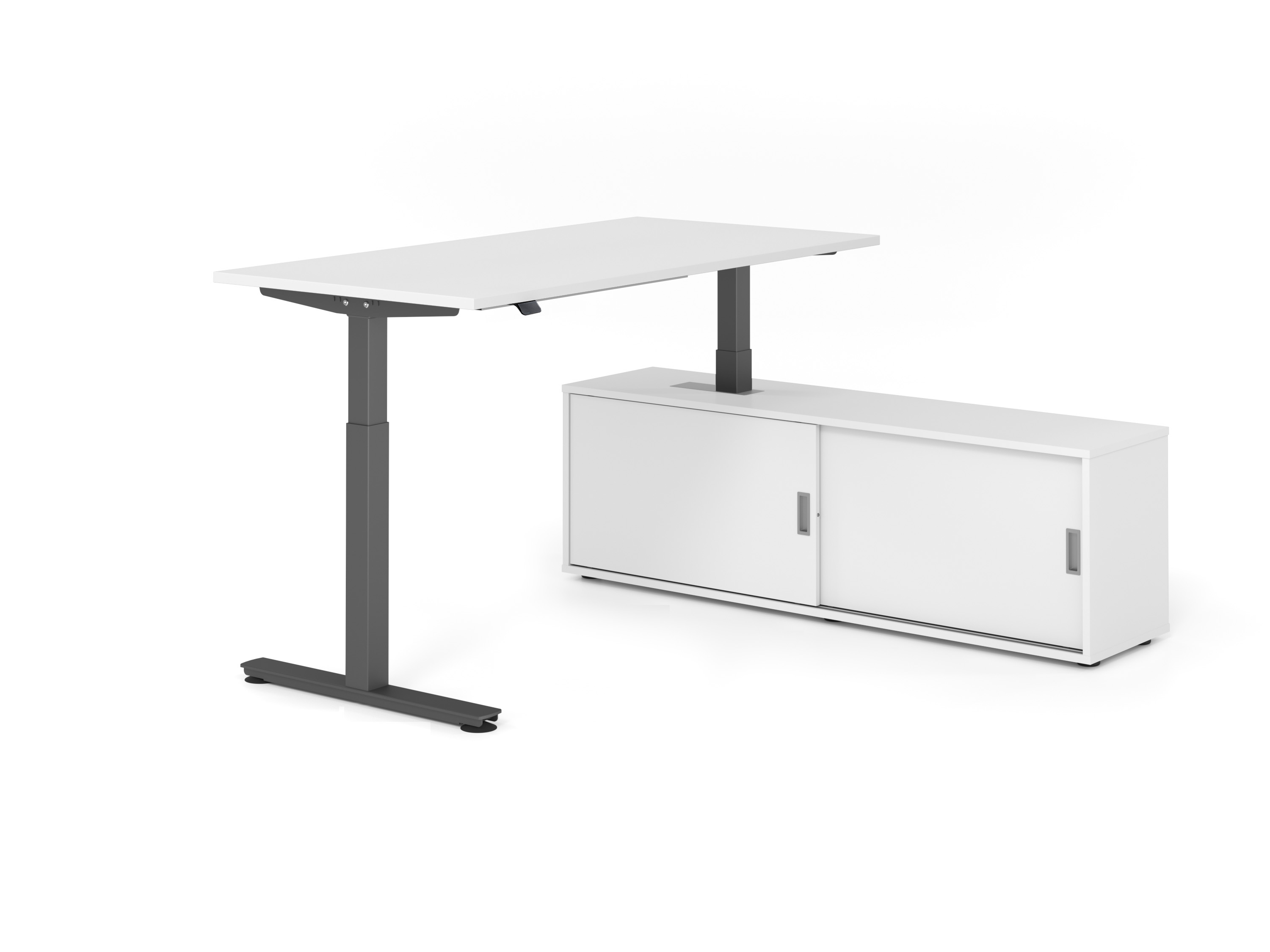 Sitz-Steh Kombi 160x80cm, Weiß/Graphit