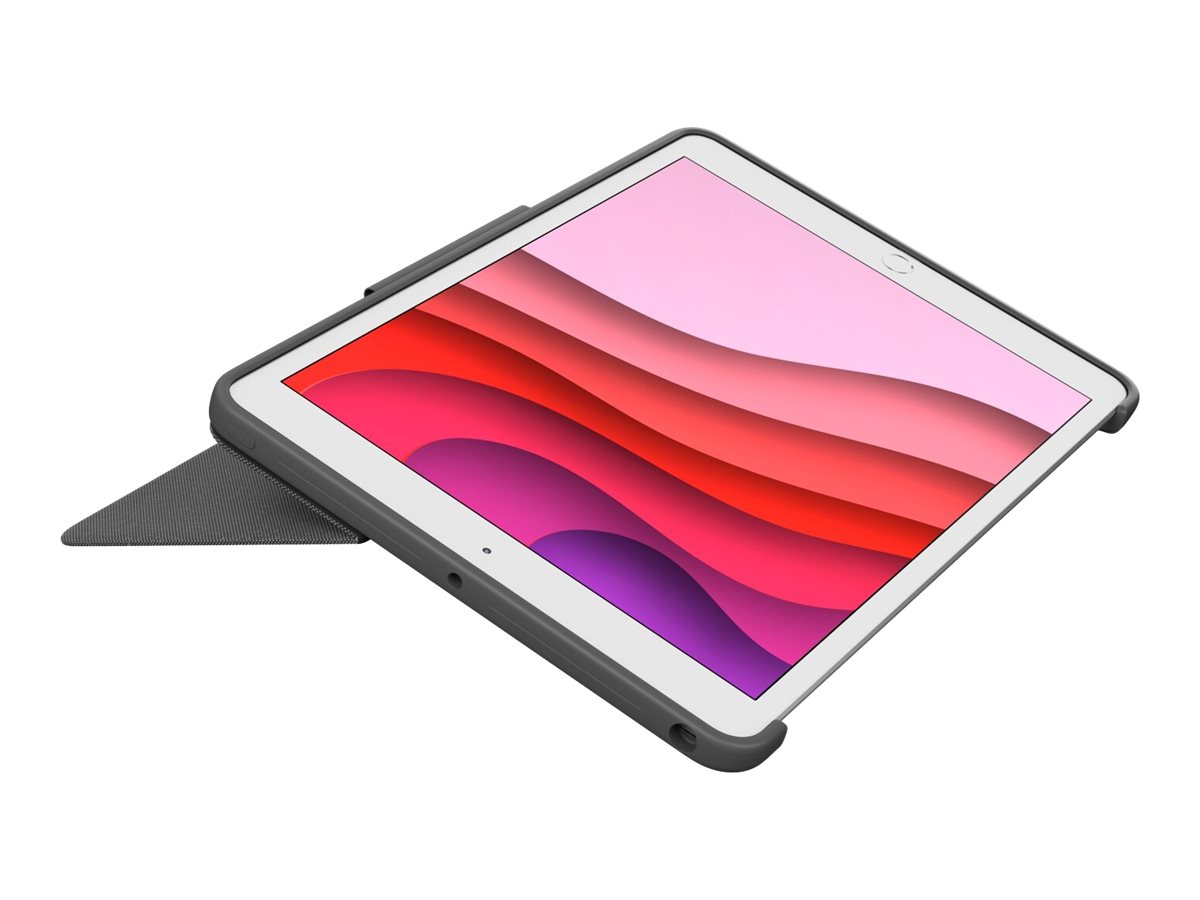 Logitech Combo Touch - Tastatur und Foliohülle - mit Trackpad - hintergrundbeleuchtet - Apple Smart connector - QWERTY - Spanisch - Oxford Gray - für Apple 10.9-inch iPad (10. Generation)
