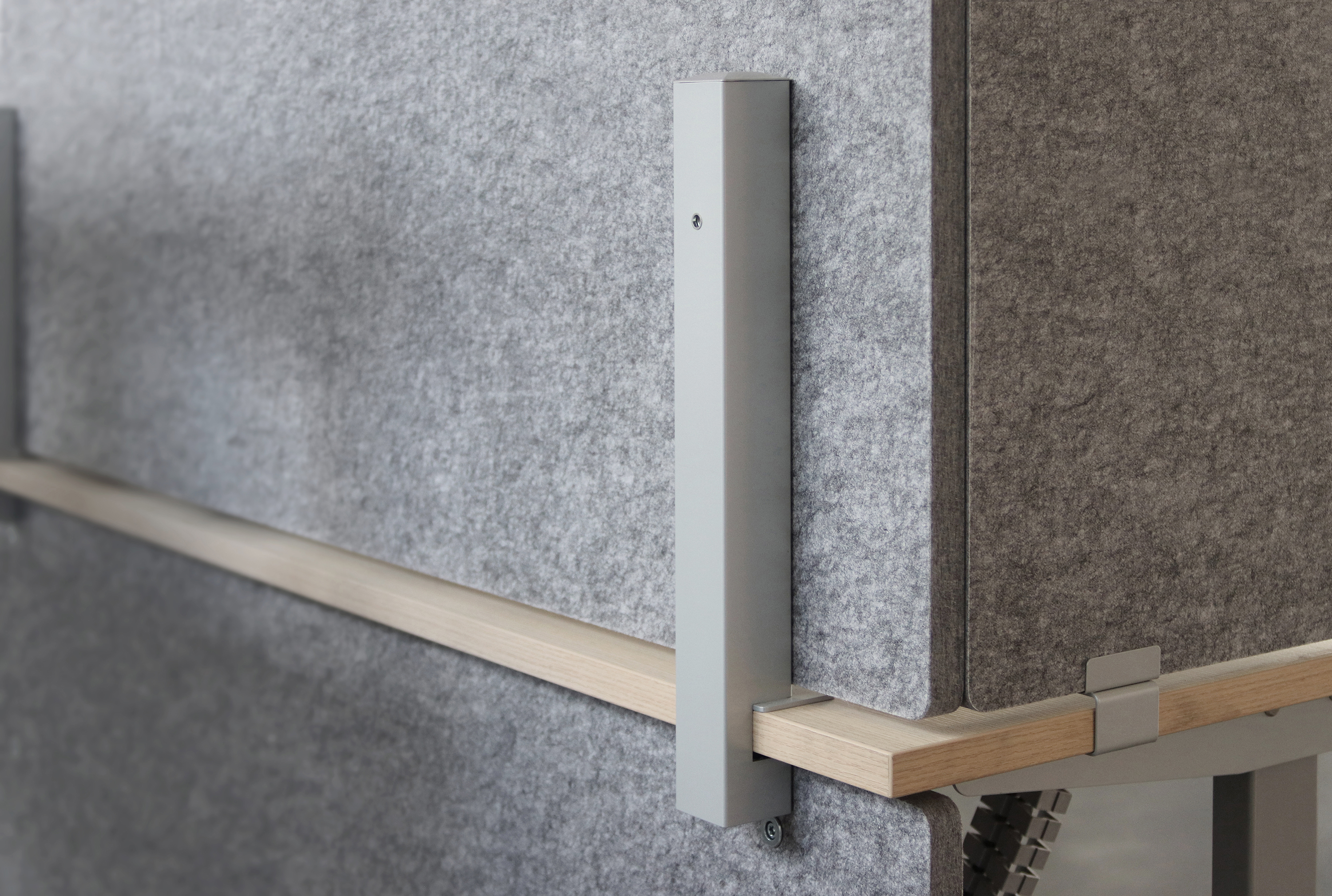 Akustik-Trennwand 80cm, grau-meliert