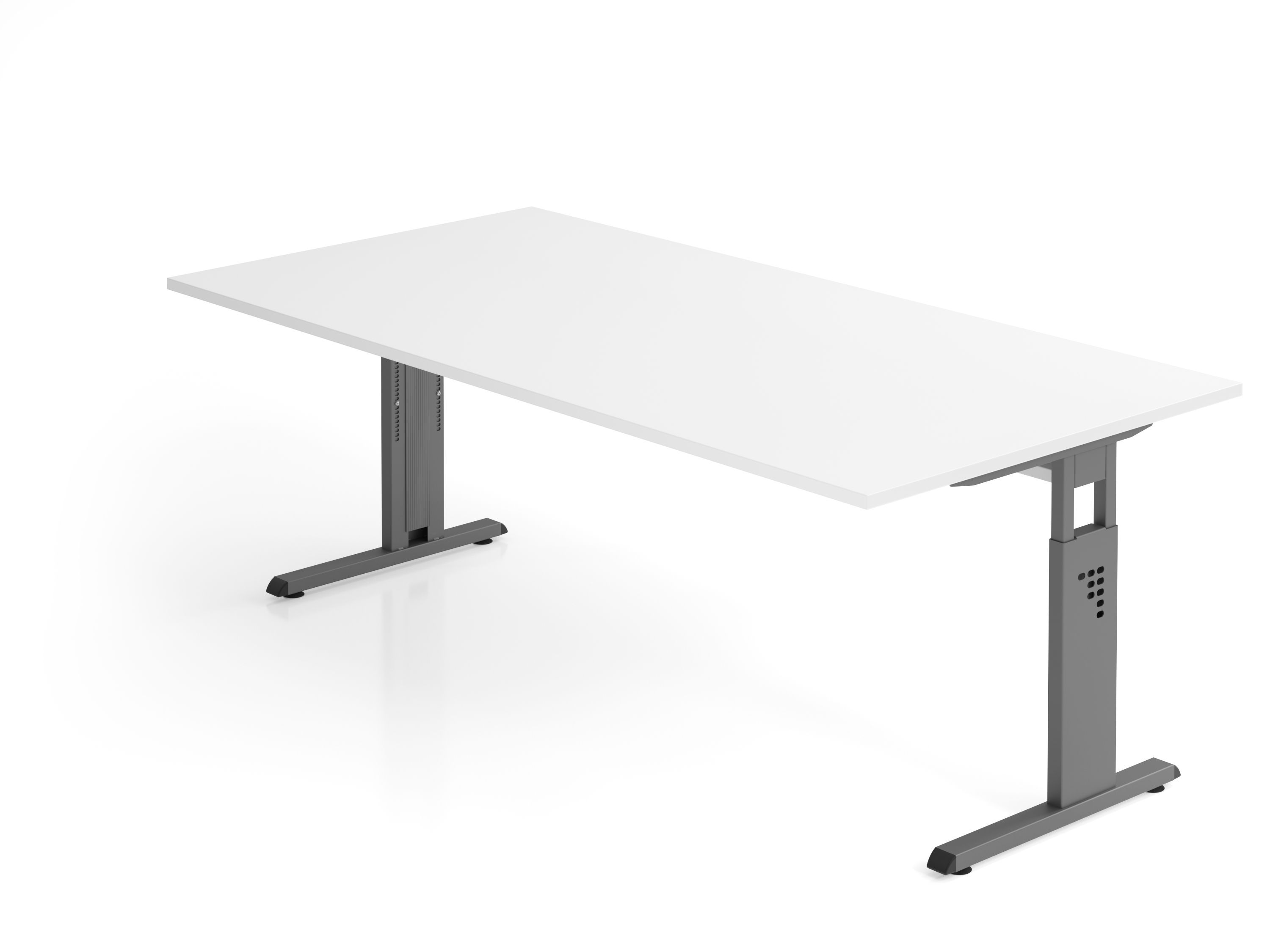 Schreibtisch C-Fuß 200x100cm Weiß/Graphit