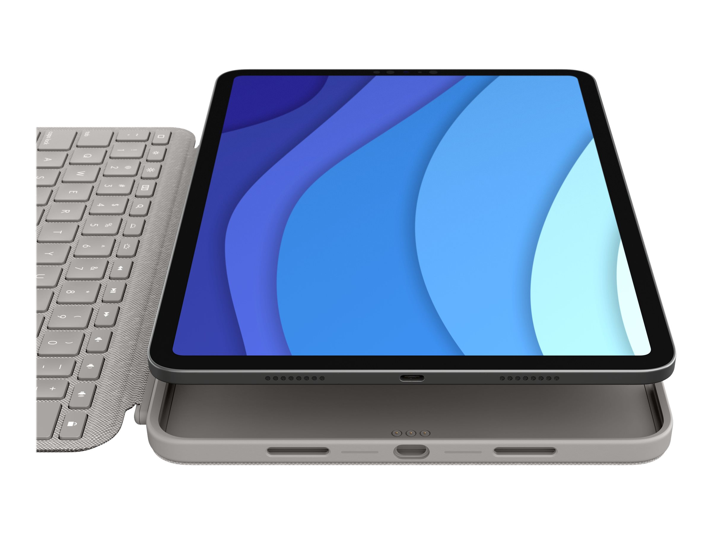 Logitech Combo Touch - Tastatur und Foliohülle - mit Trackpad - hintergrundbeleuchtet - Apple Smart connector - QWERTY - Spanisch - Sand - für Apple 11-inch iPad Pro (1. Generation, 2. Generation, 3. Generation)
