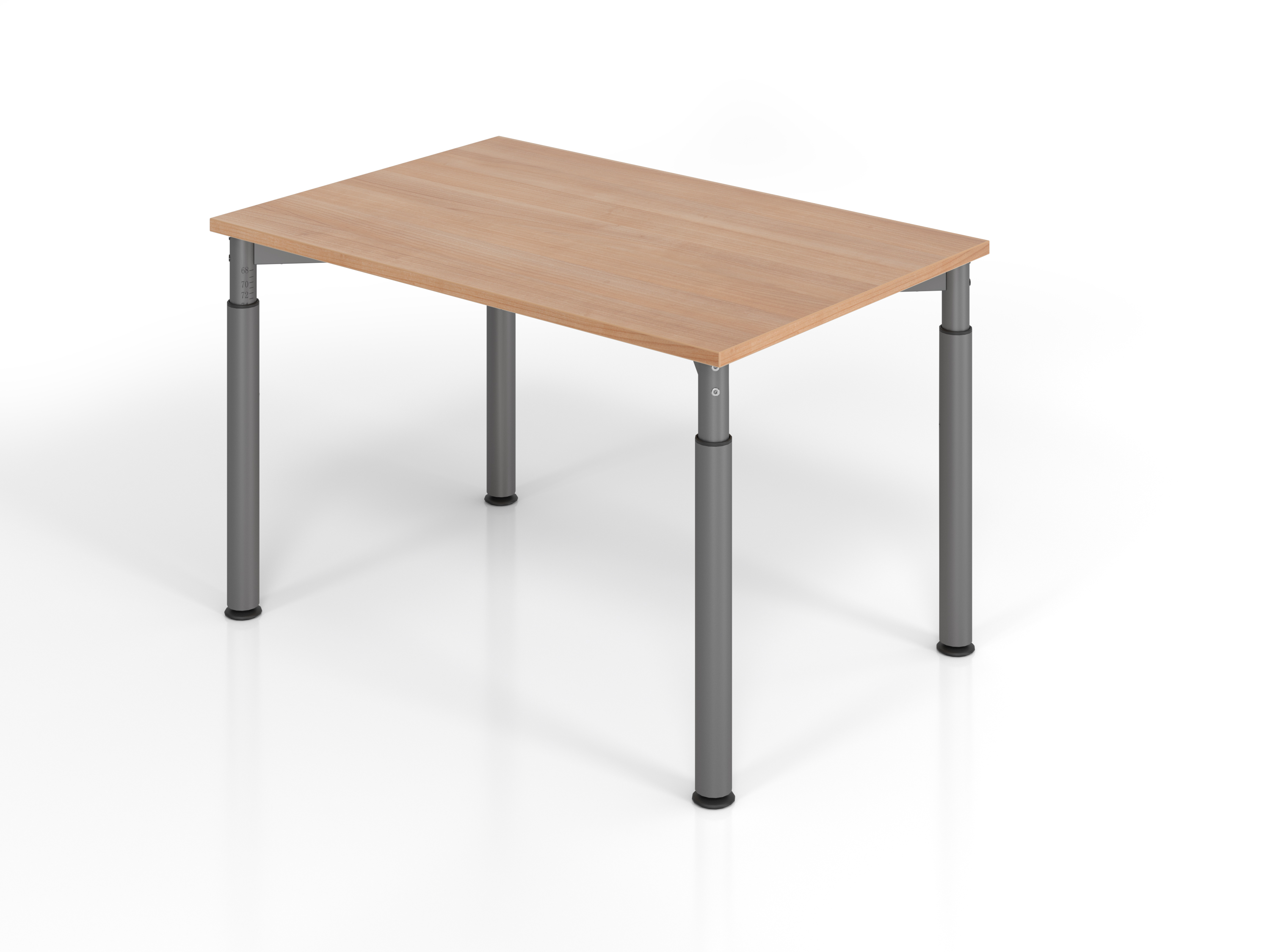 Schreibtisch 4Fuß-rd.120x80cm Nussbau/Graphit