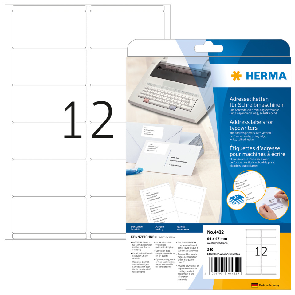 HERMA 4432 240 Stück permanent haftend