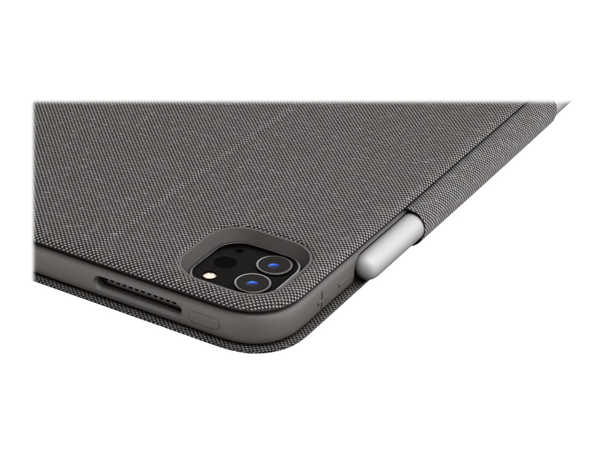 Logitech Folio Touch - Tastatur und Foliohülle - mit Trackpad - hinterleuchtet - Apple Smart connector - QWERTZ - Deutsch - Oxford Gray - für Apple 10.9-inch iPad Air (4. Generation, 5. Generation)