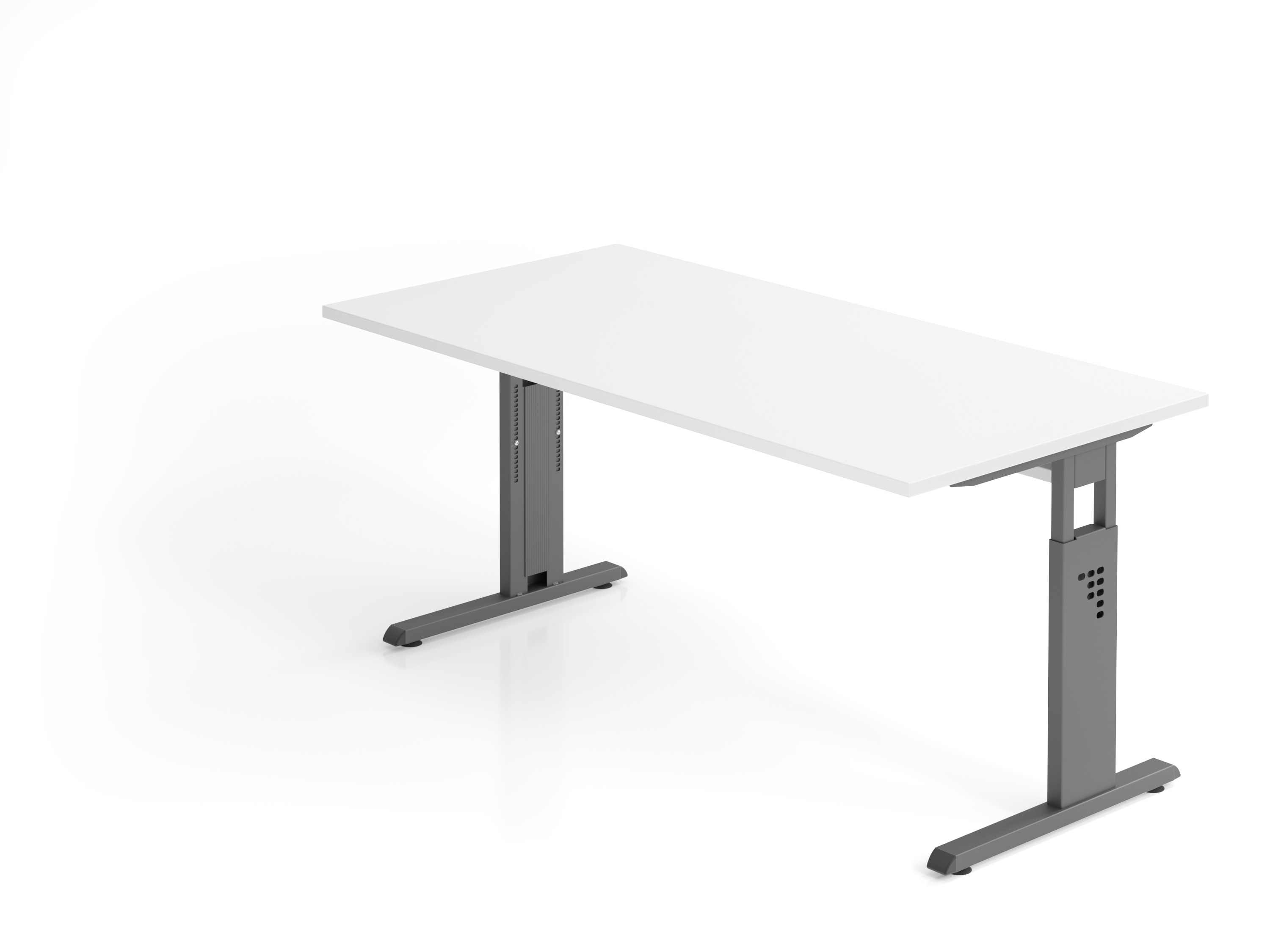 Schreibtisch C-Fuß 160x80cm Weiß/Graphit