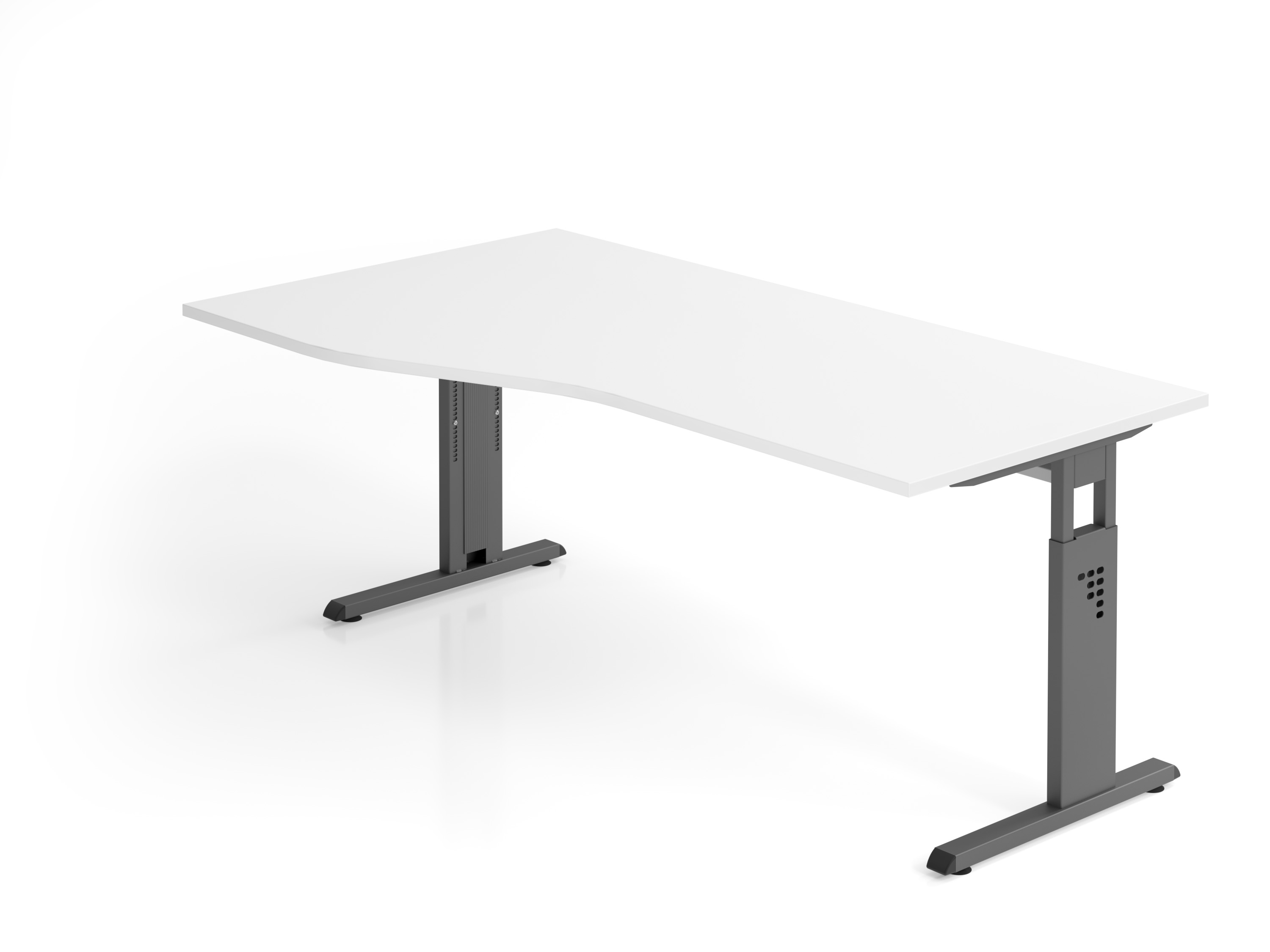 Schreibtisch C-Fuß 180x100/80cm Weiß/Graphit