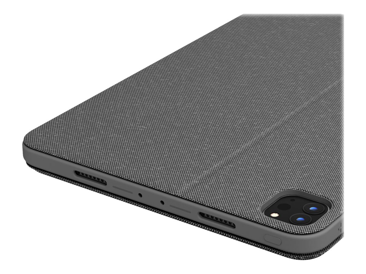 Logitech Combo Touch - Tastatur und Foliohülle - mit Trackpad - hintergrundbeleuchtet - Apple Smart connector - AZERTY - Französisch - Oxford Gray - für Apple 12.9-inch iPad Pro (5. Generation)