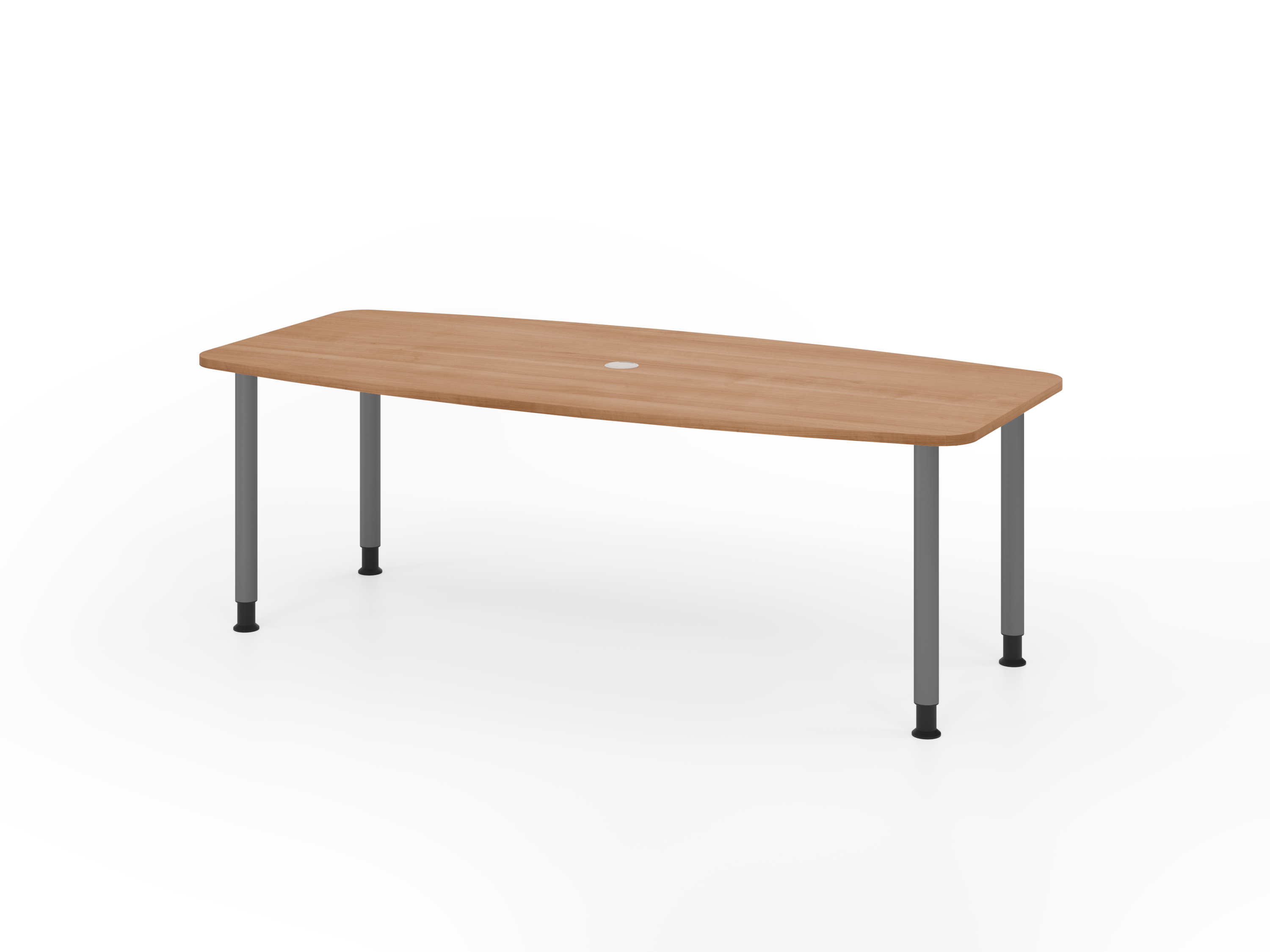 Konferenztisch 220cm/4 Rundrohrfüße Nussbaum