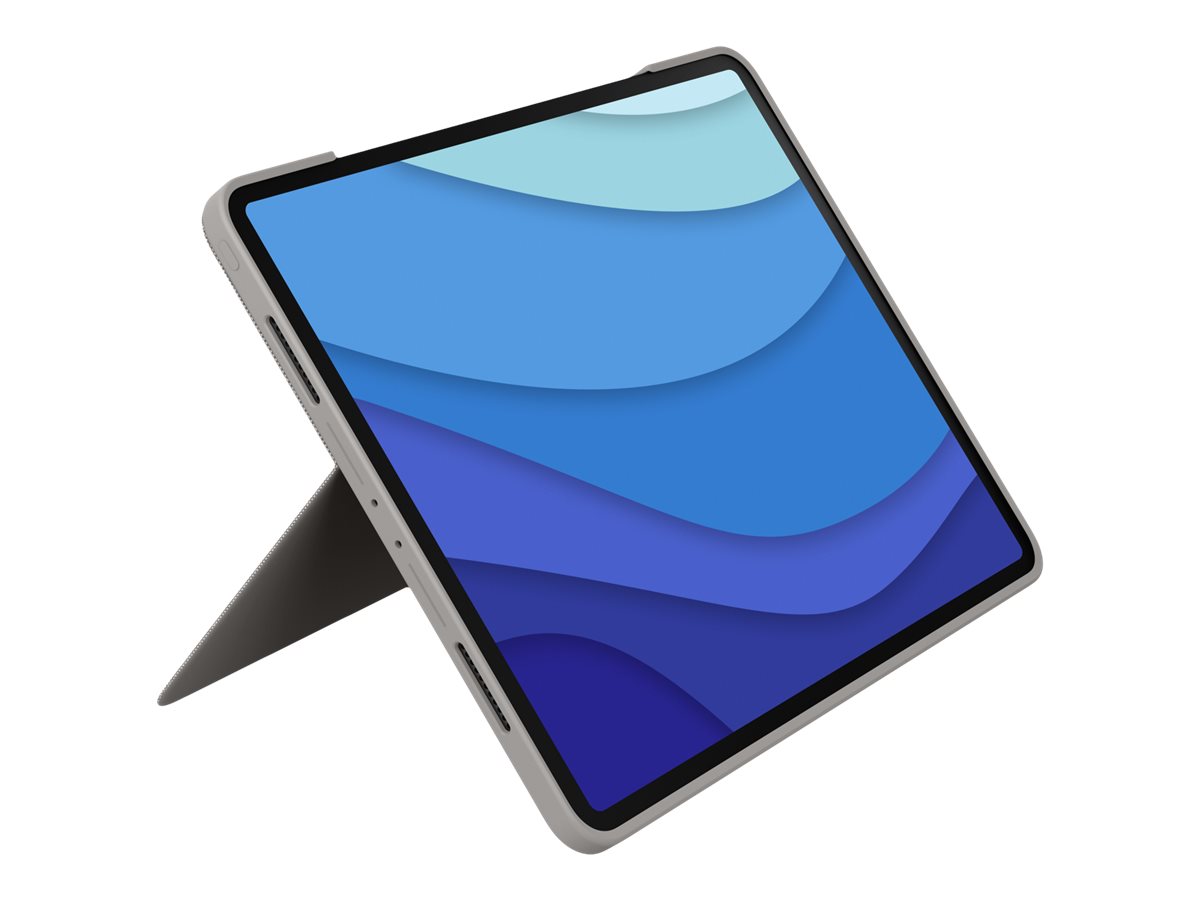 Logitech Combo Touch - Tastatur und Foliohülle - mit Trackpad - hintergrundbeleuchtet - Apple Smart connector - AZERTY - Französisch - Sand - für Apple 12.9-inch iPad Pro (5. Generation)