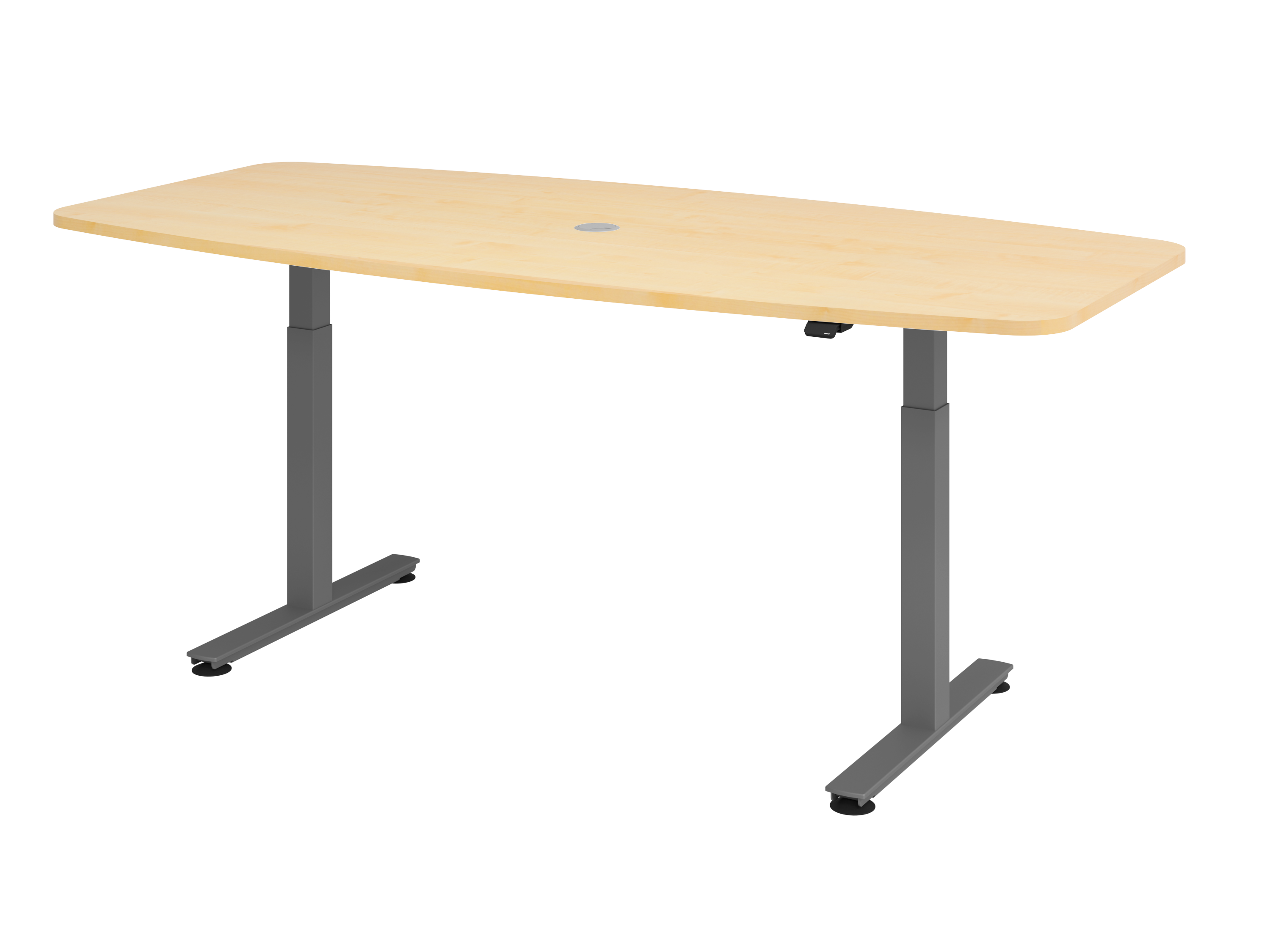 Konferenztisch mit Tastschalter, Eiche