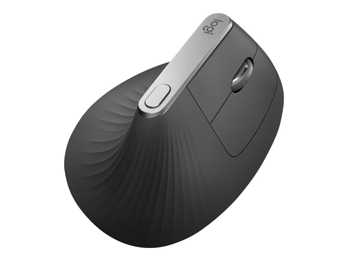 Logitech MX Vertical - Vertikale Maus - ergonomisch - optisch - 6 Tasten - kabellos, kabelgebunden - Bluetooth, 2.4 GHz - kabelloser Empfänger (USB)