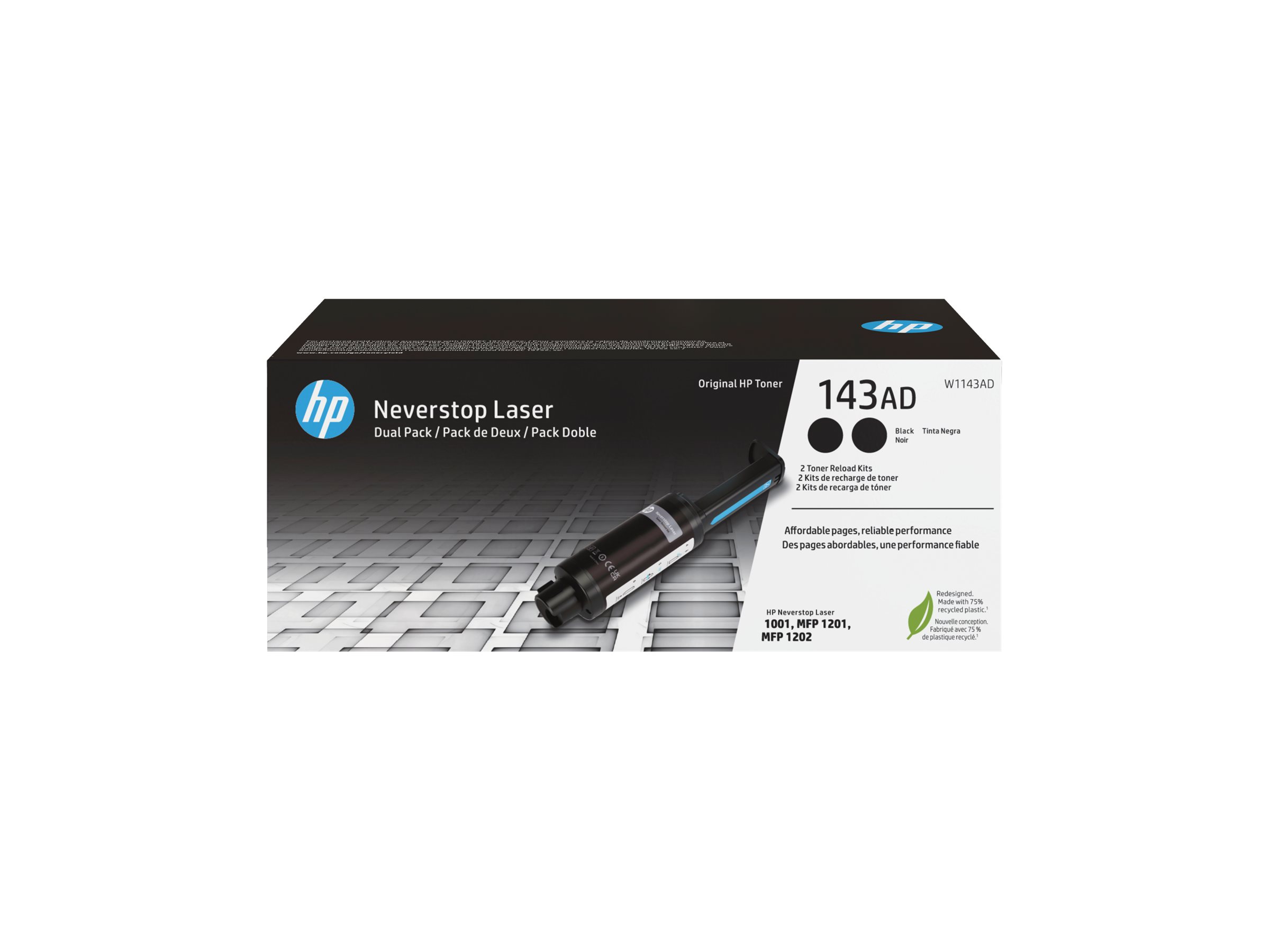 HP 143AD - 2er-Pack - Schwarz - Tonernachfüllung