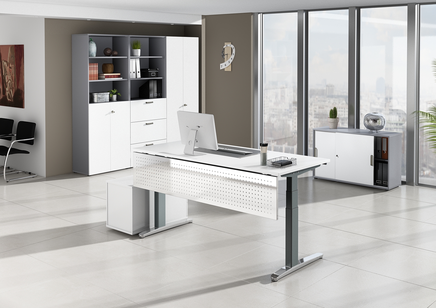 Sichtblende 90Â°Silber für Eckwinkel