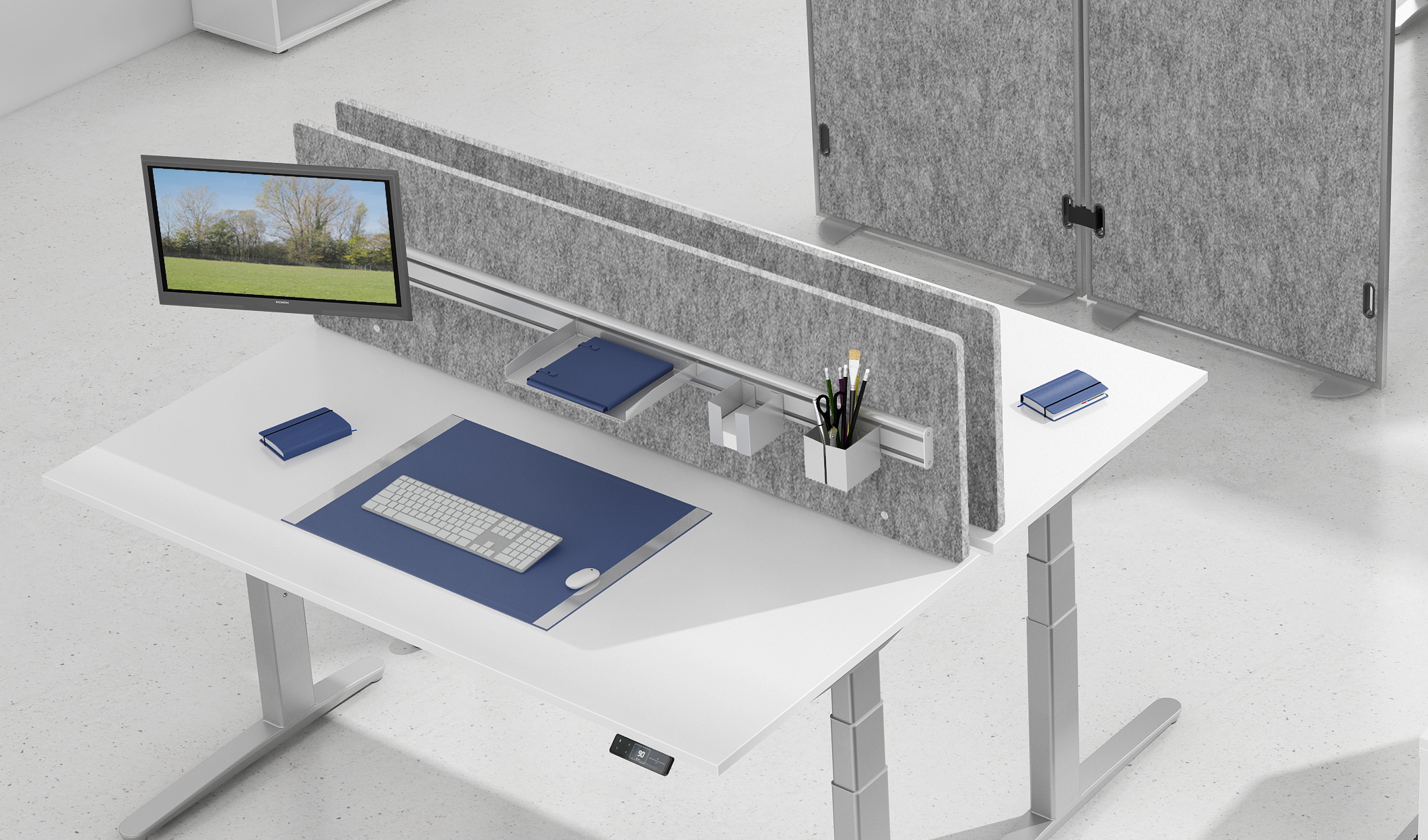 Akustik-ORGAwand 200cm, Grau-meliert