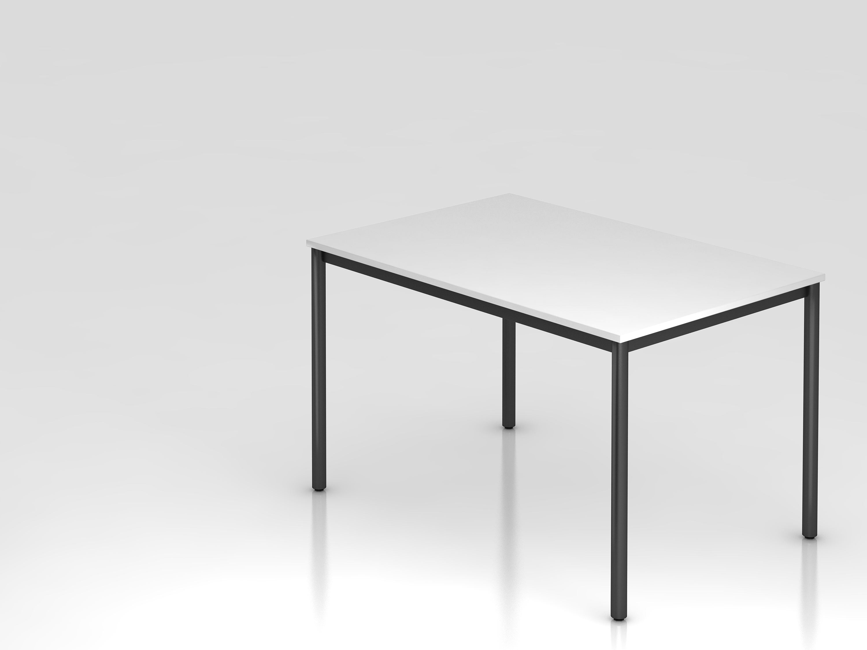 Besprechungstisch Rundfuß 120x80 Weiß/Schw.