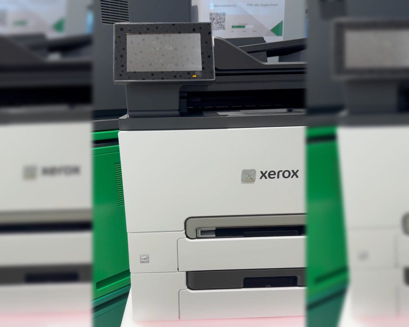 Nahaufnahme der Lexmark XC2432 MFP beim Partnervent in Neu-Isenburg — eines der Highlights der Ausstellung