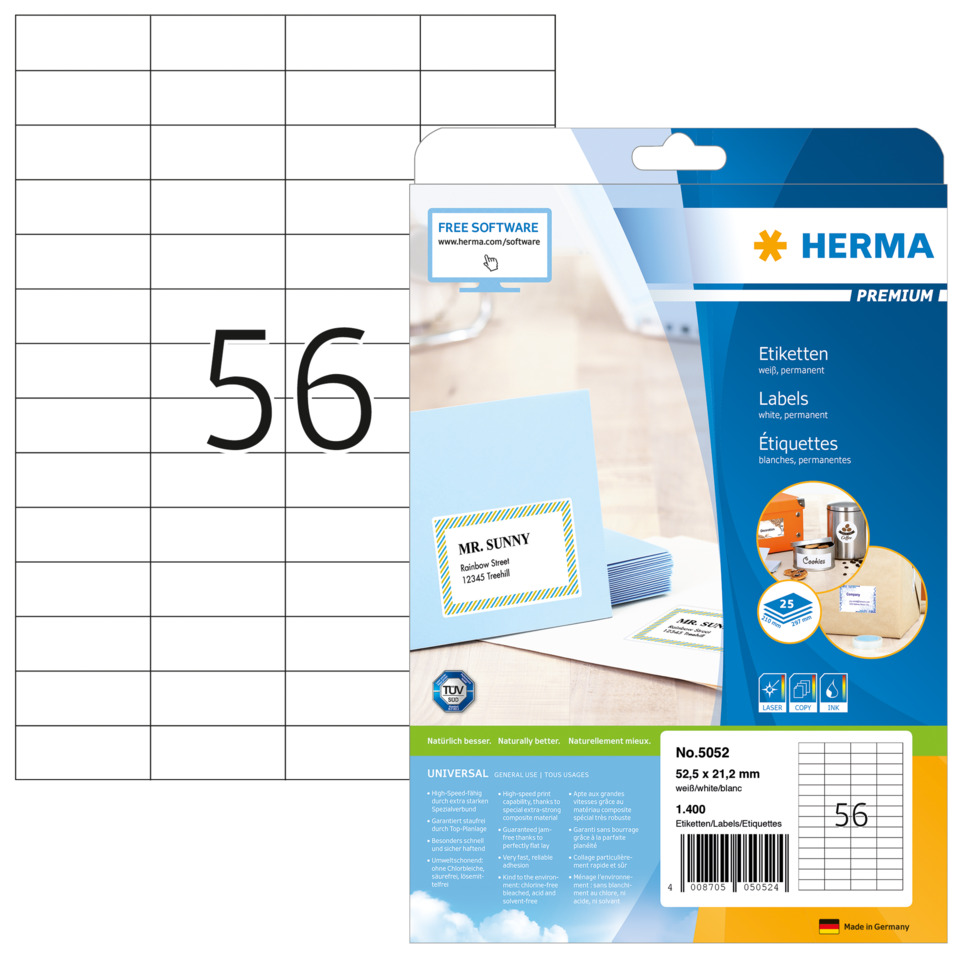 HERMA 5052 Premium 1400 St. permanent