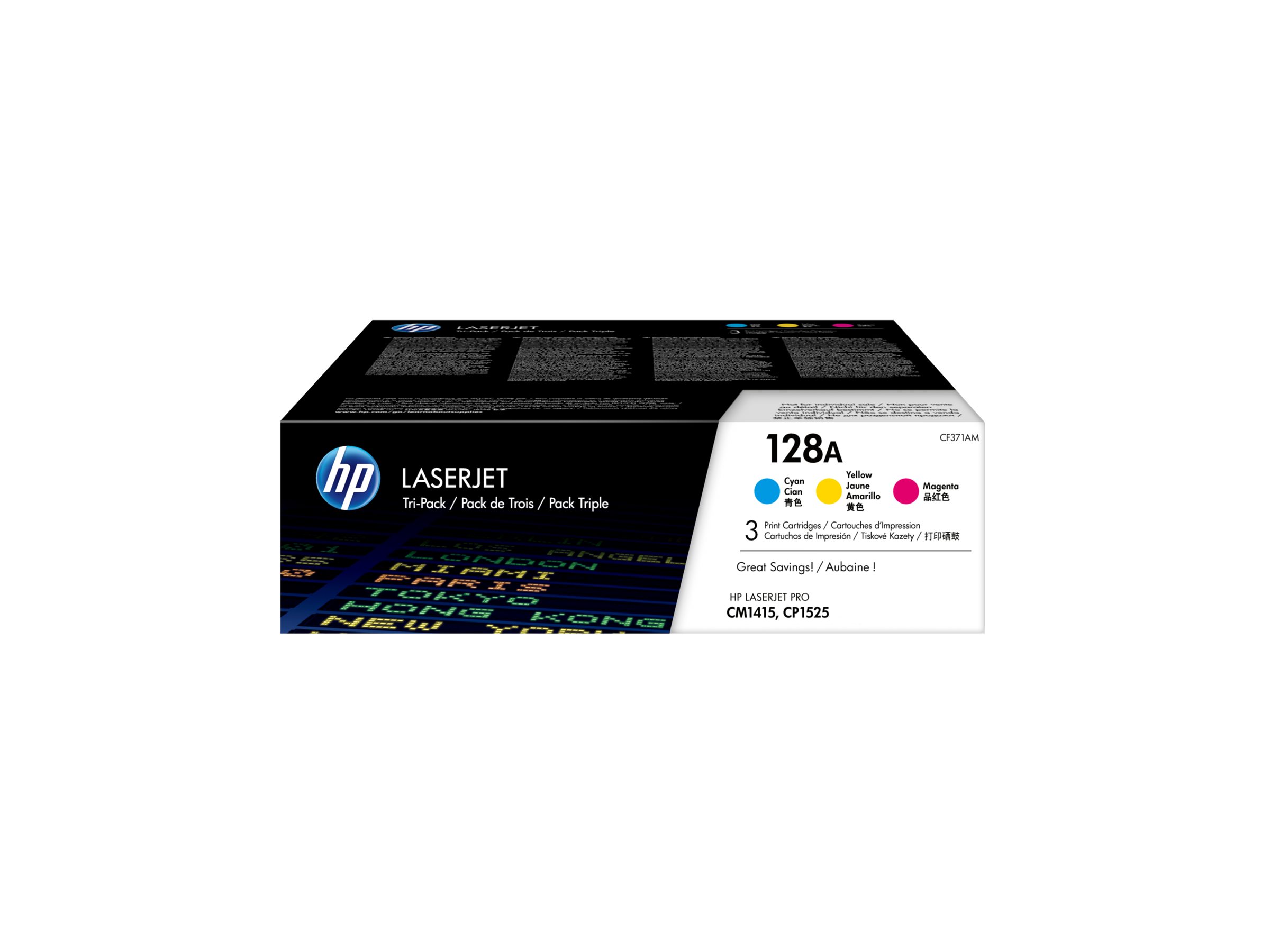 HP 128A - 3er-Pack - Gelb, Cyan, Magenta - original - LaserJet - Tonerpatrone (CF371AM)