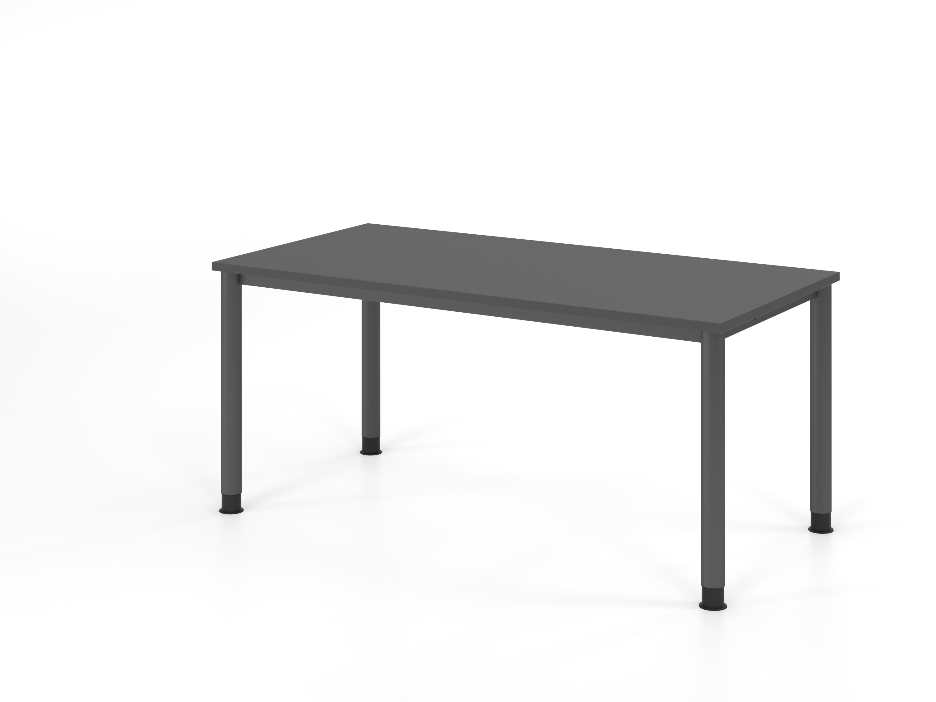 Schreibtisch 4Fuß-rd.160x80cm Graphit/Graphit