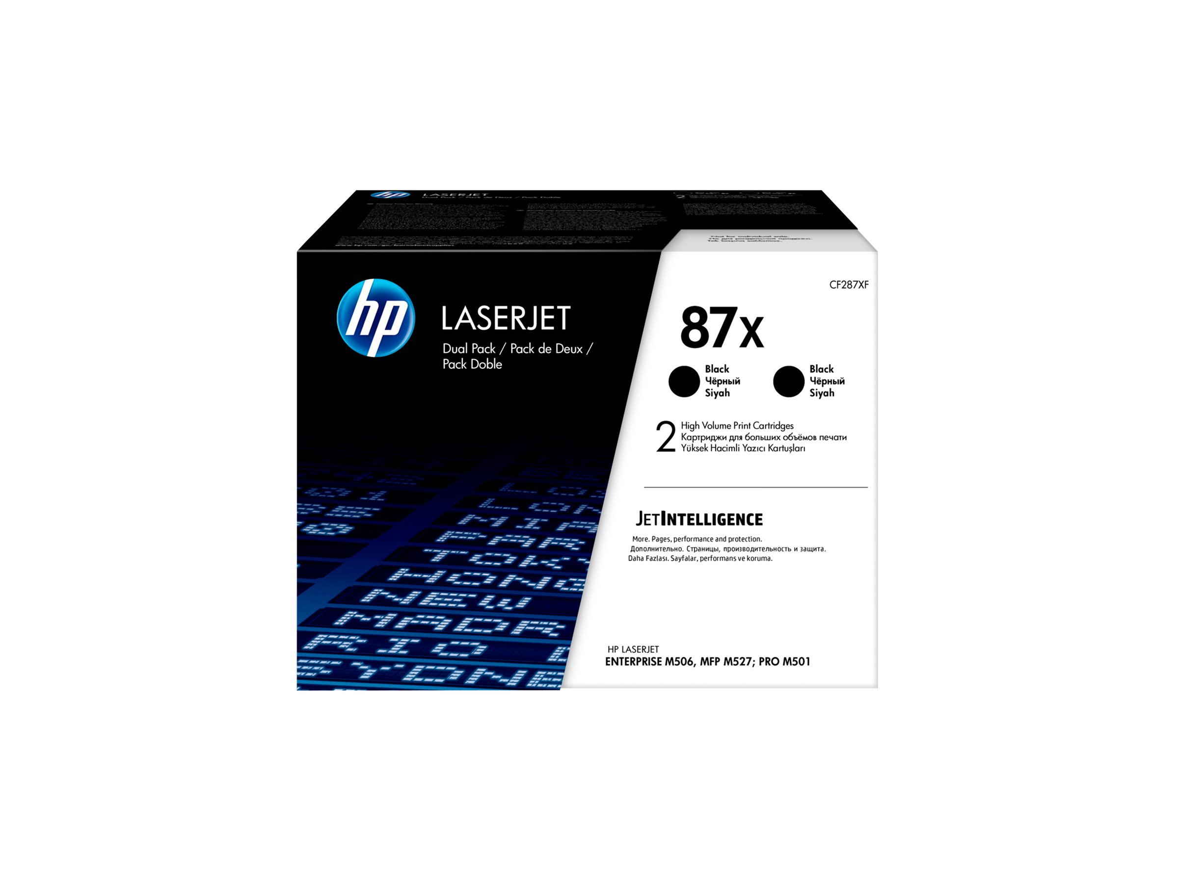 HP 87X - 2er-Pack - Hohe Ergiebigkeit - Schwarz - original - LaserJet - Tonerpatrone (CF287XD)