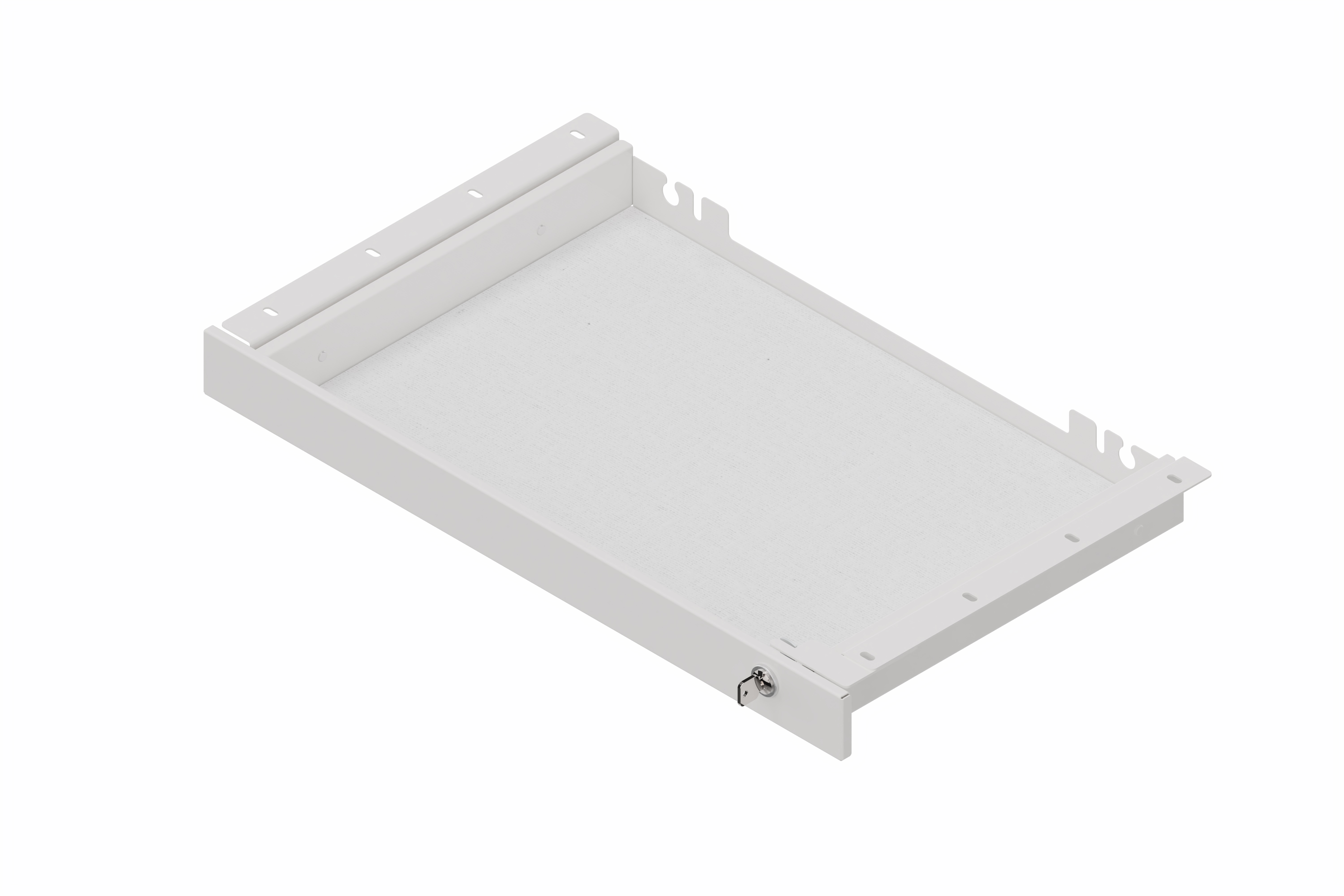 Unterbauschublade für Laptop, Metall, weiß