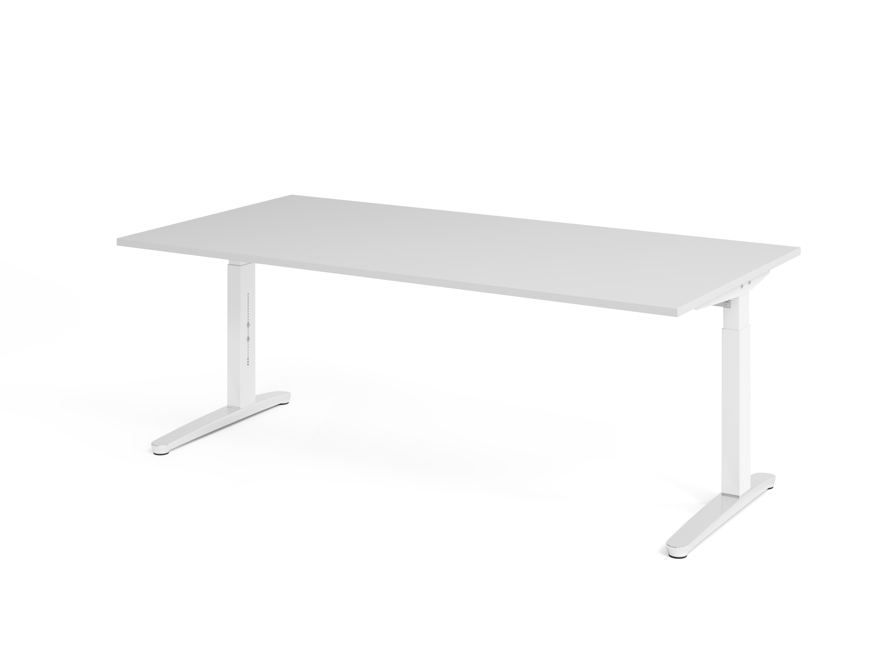 Schreibtisch C-Fuß 200x100cm Grau/WeißPo