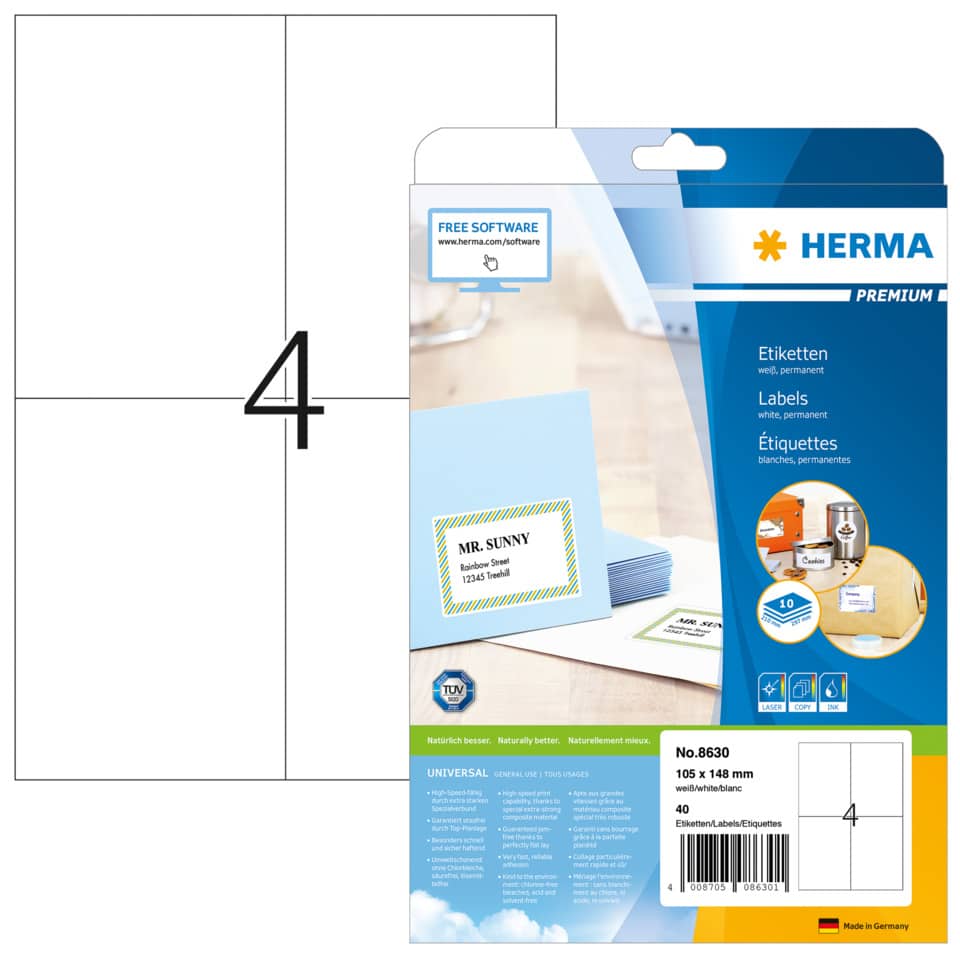 HERMA 8630  40 St. permanent haftend