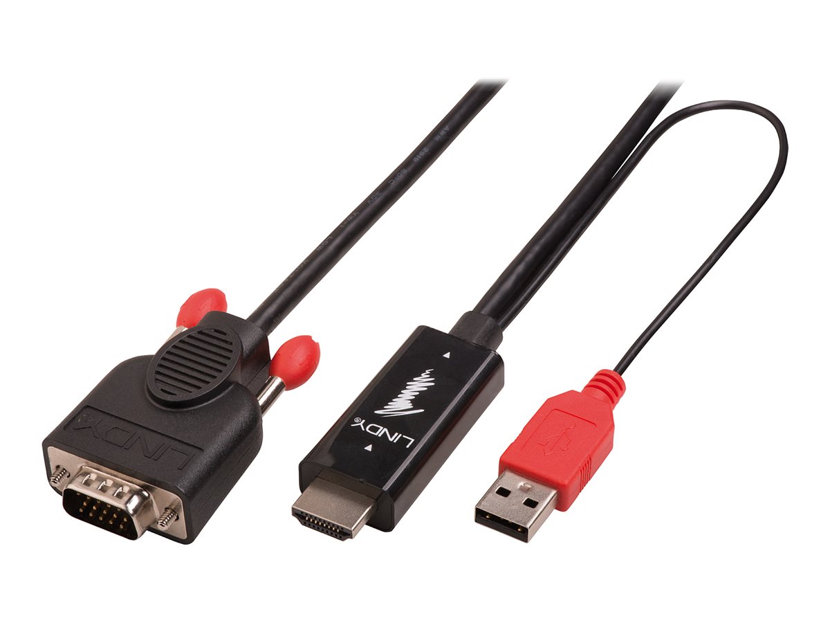 Lindy Videokabel - HD-15 (VGA) männlich zu USB, HDMI männlich