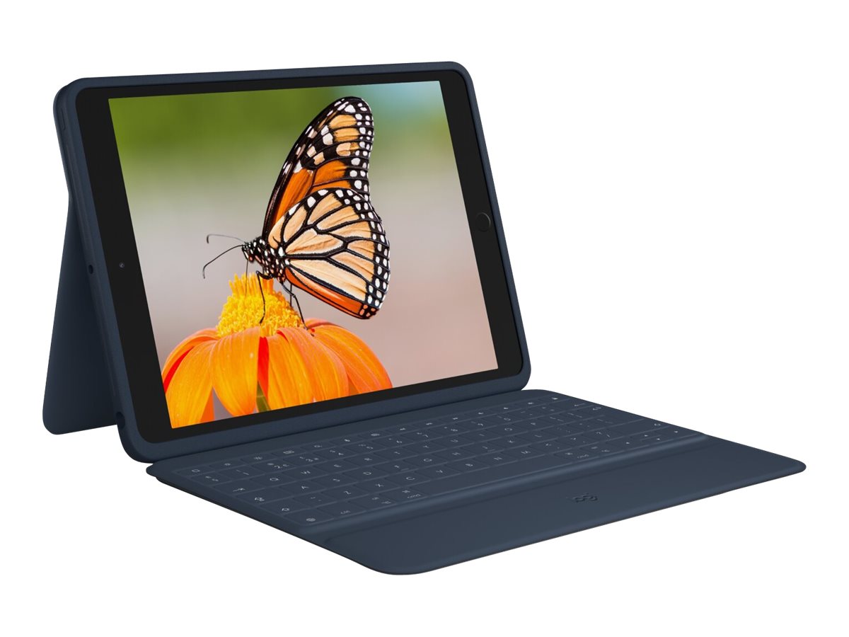 Logitech Rugged Combo 3 - Tastatur und Foliohülle - Apple Smart connector - Classic Blue - für Apple 10.2-inch iPad (7. Generation, 8. Generation, 9. Generation)
