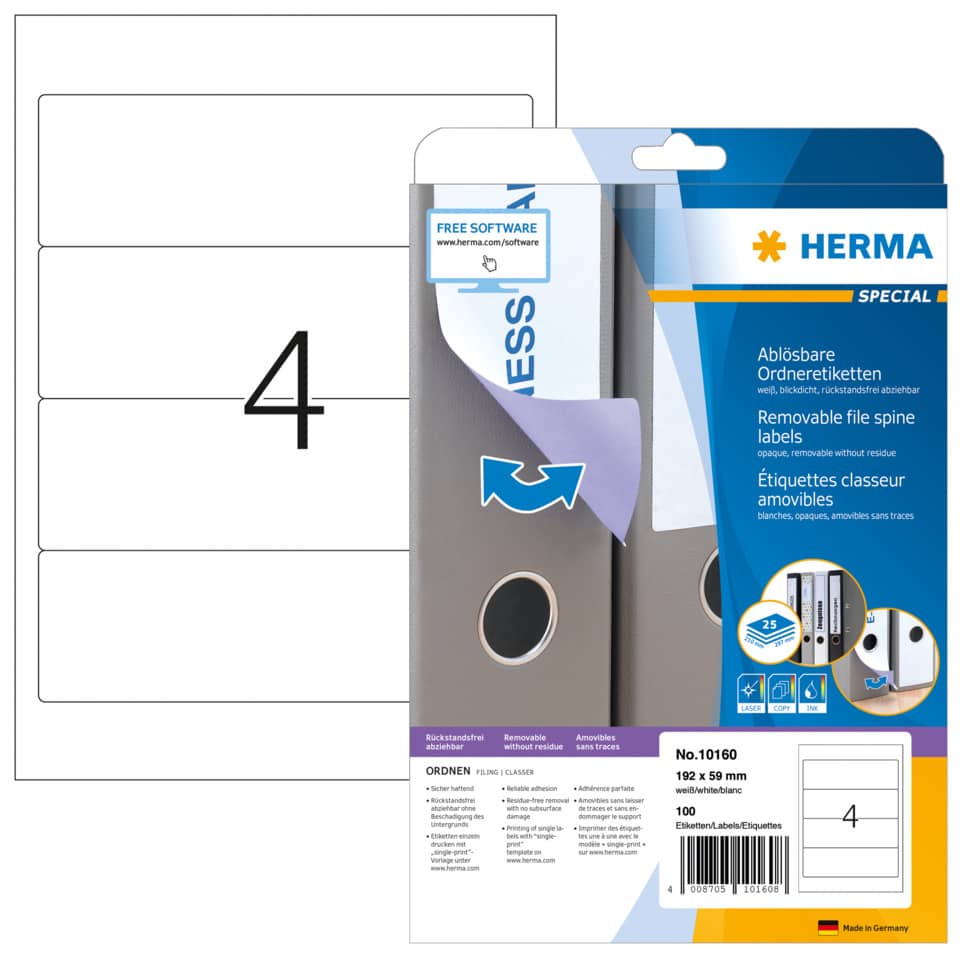 HERMA 10160 breit/kurz ablösbar 100 St