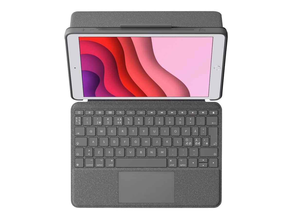 Logitech Combo Touch - Tastatur und Foliohülle - mit Trackpad - hintergrundbeleuchtet - Apple Smart connector - QWERTY - Nordisch (Dänisch/Finnisch/Norwegisch/Schwedisch)