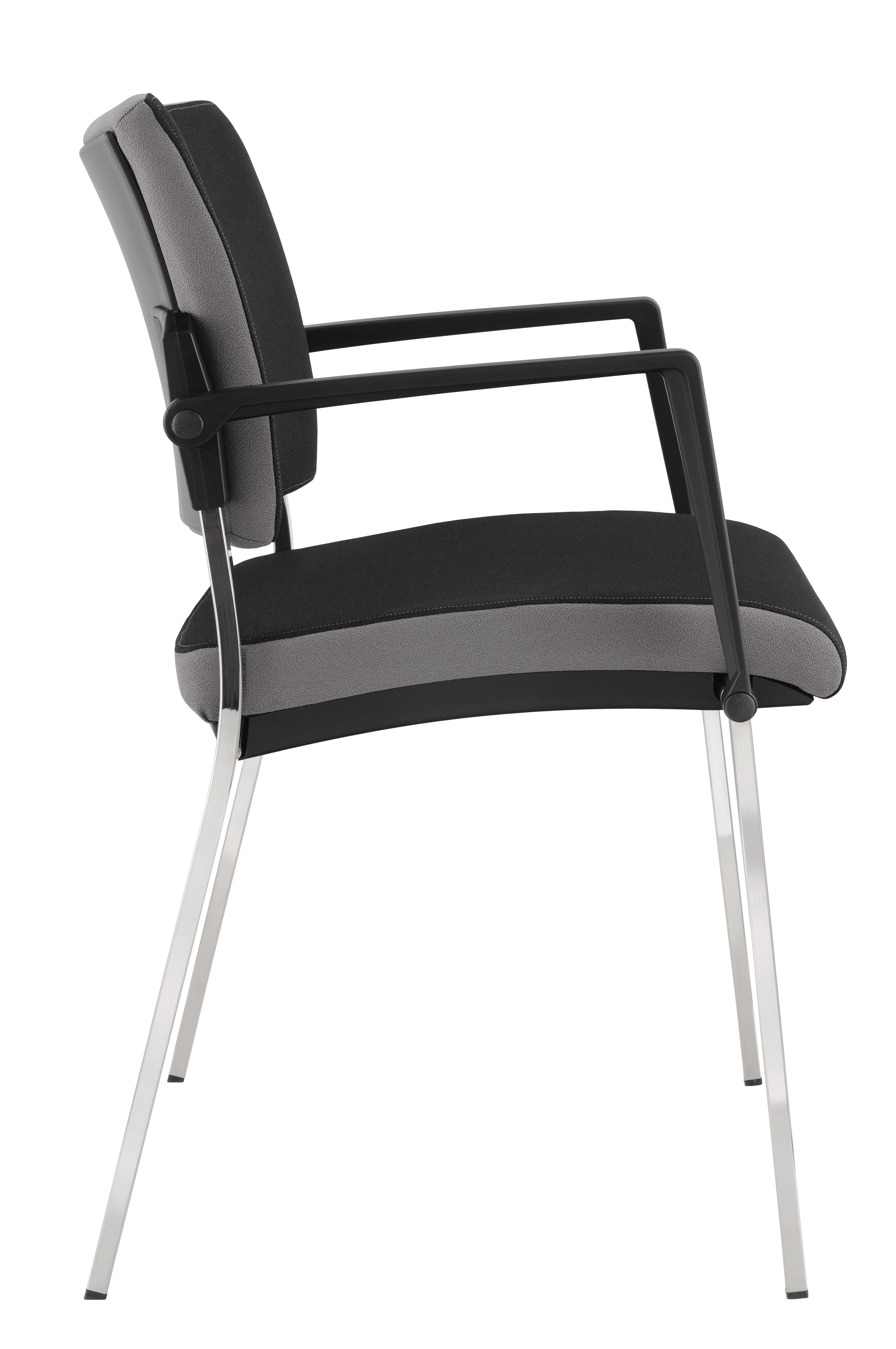 Besucherstuhl 4-Fuß, 2 Stck, Schwarz