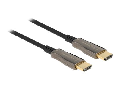 Delock HDMI-Kabel - HDMI männlich zu HDMI männlich - 10 m - Glasfaser - Schwarz - Active Optical Cable (AOC)