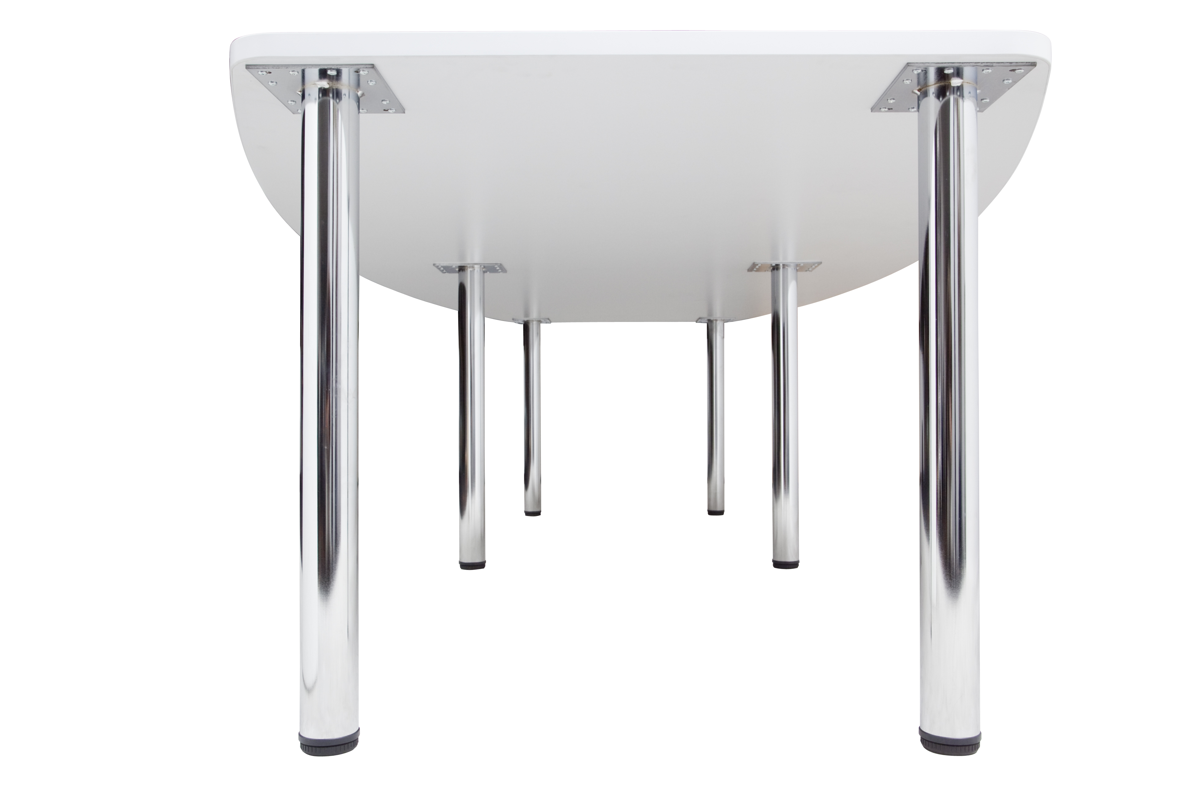 Konferenztisch 280cm/6 Rundrohrfüße Nussbaum